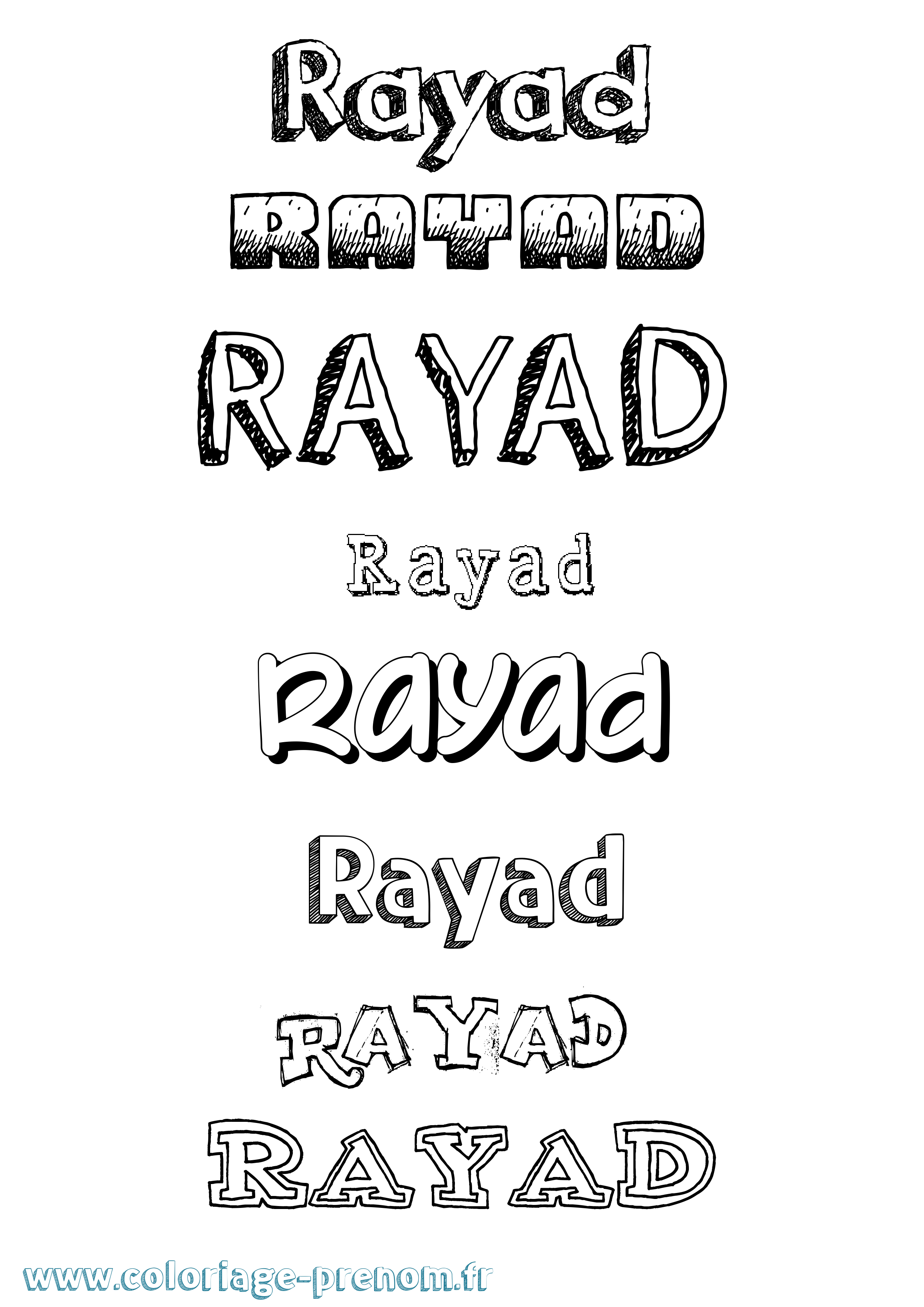 Coloriage Rayad Dessiné Coloriage prénom Rayad Dessiné