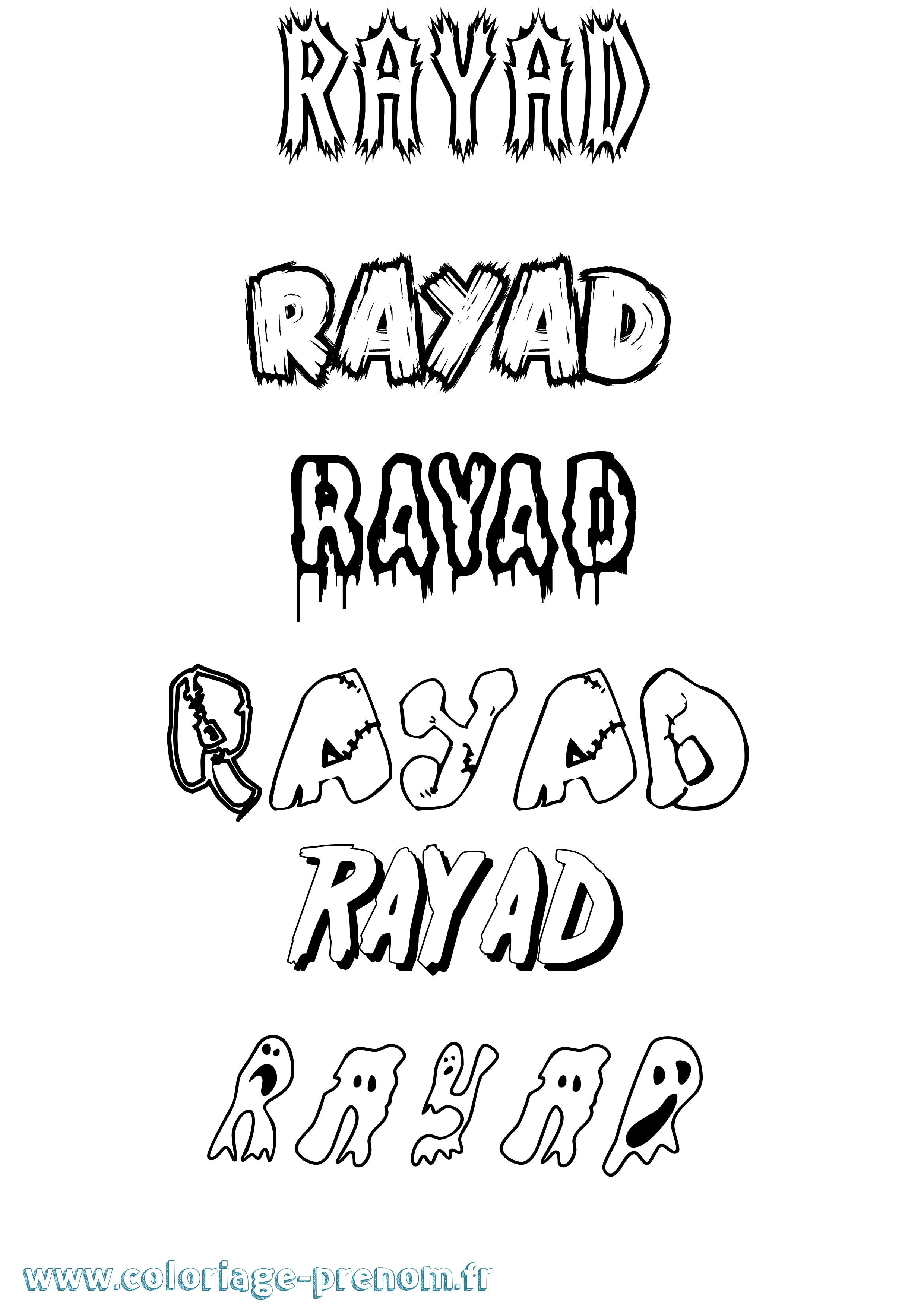 Coloriage Rayad Frisson Coloriage prénom Rayad Frisson