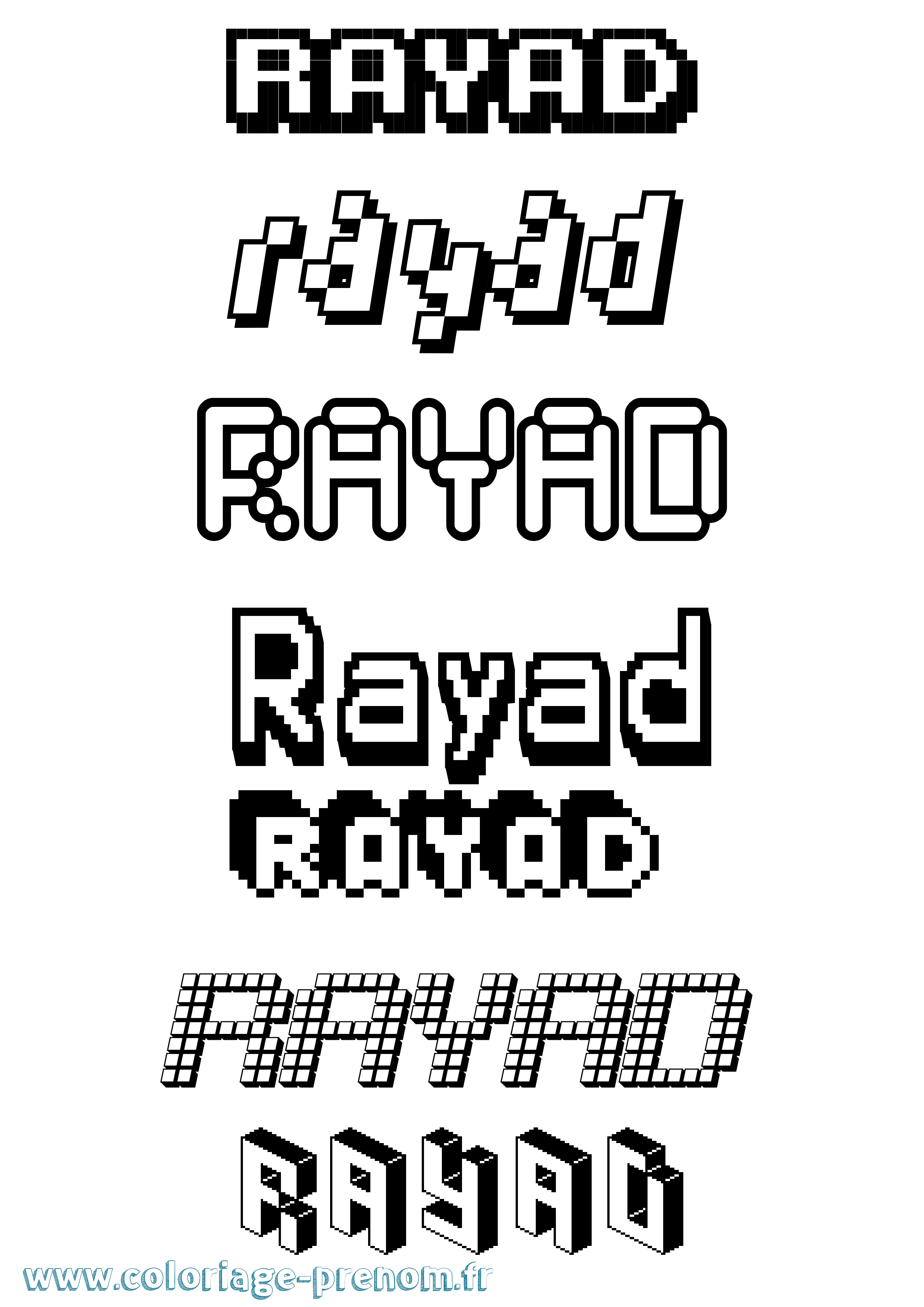 Coloriage Rayad Pixel Coloriage prénom Rayad Pixel