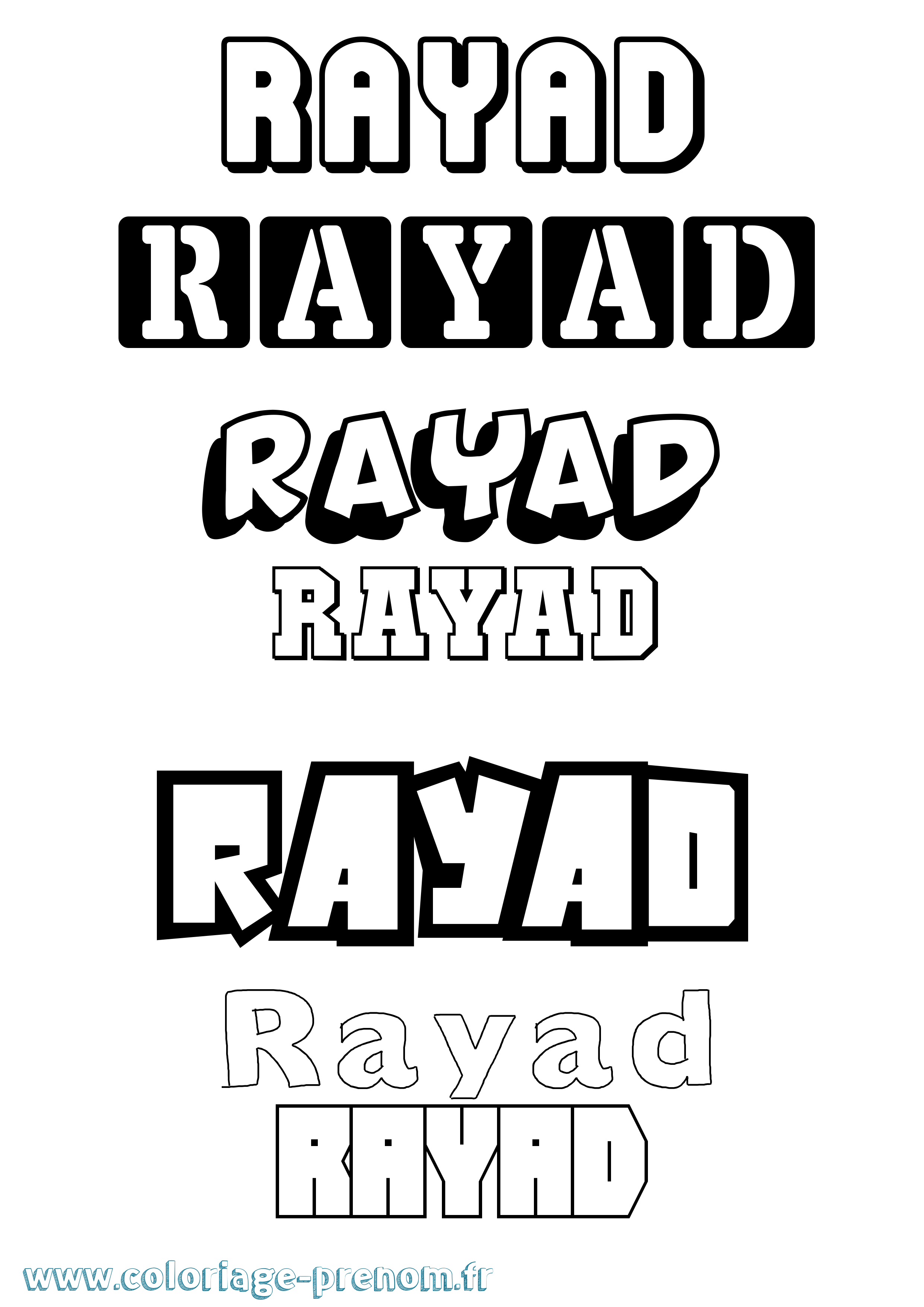 Coloriage Rayad Simple Coloriage prénom Rayad Simple