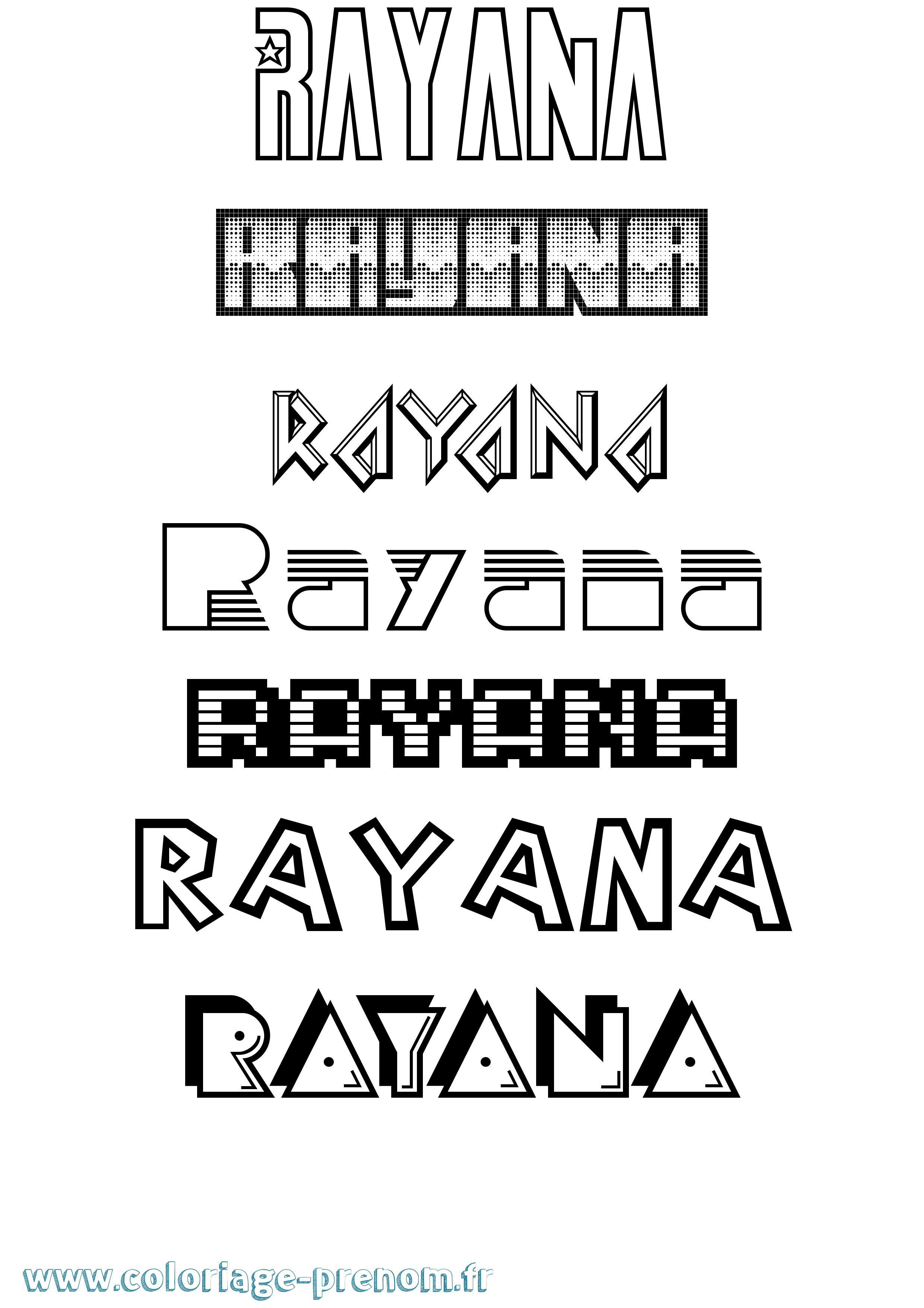 Coloriage Rayana Jeux Vidéos Coloriage prénom Rayana Jeux Vidéos
