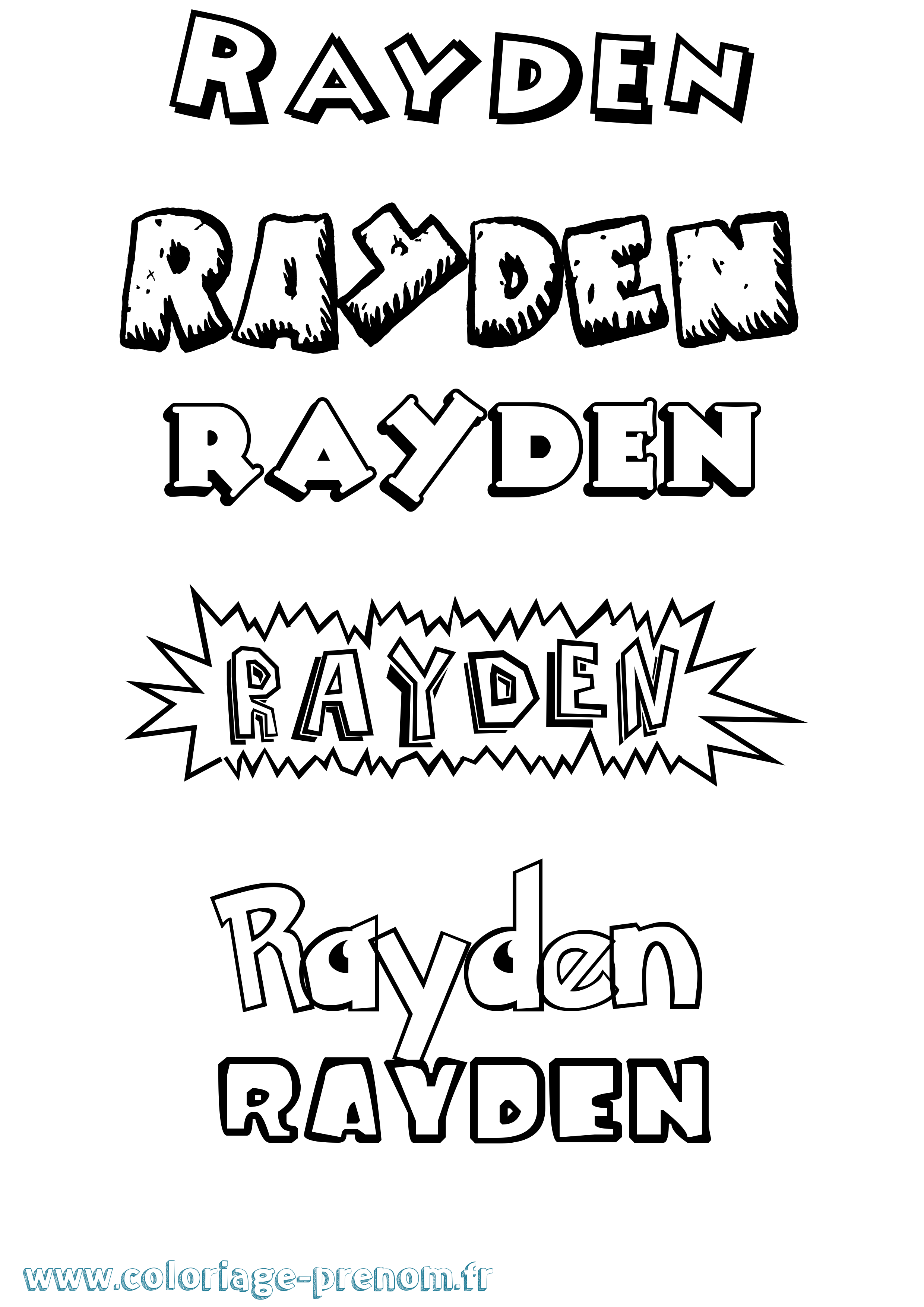 Coloriage Rayden Dessin Animé Coloriage prénom Rayden Dessin Animé