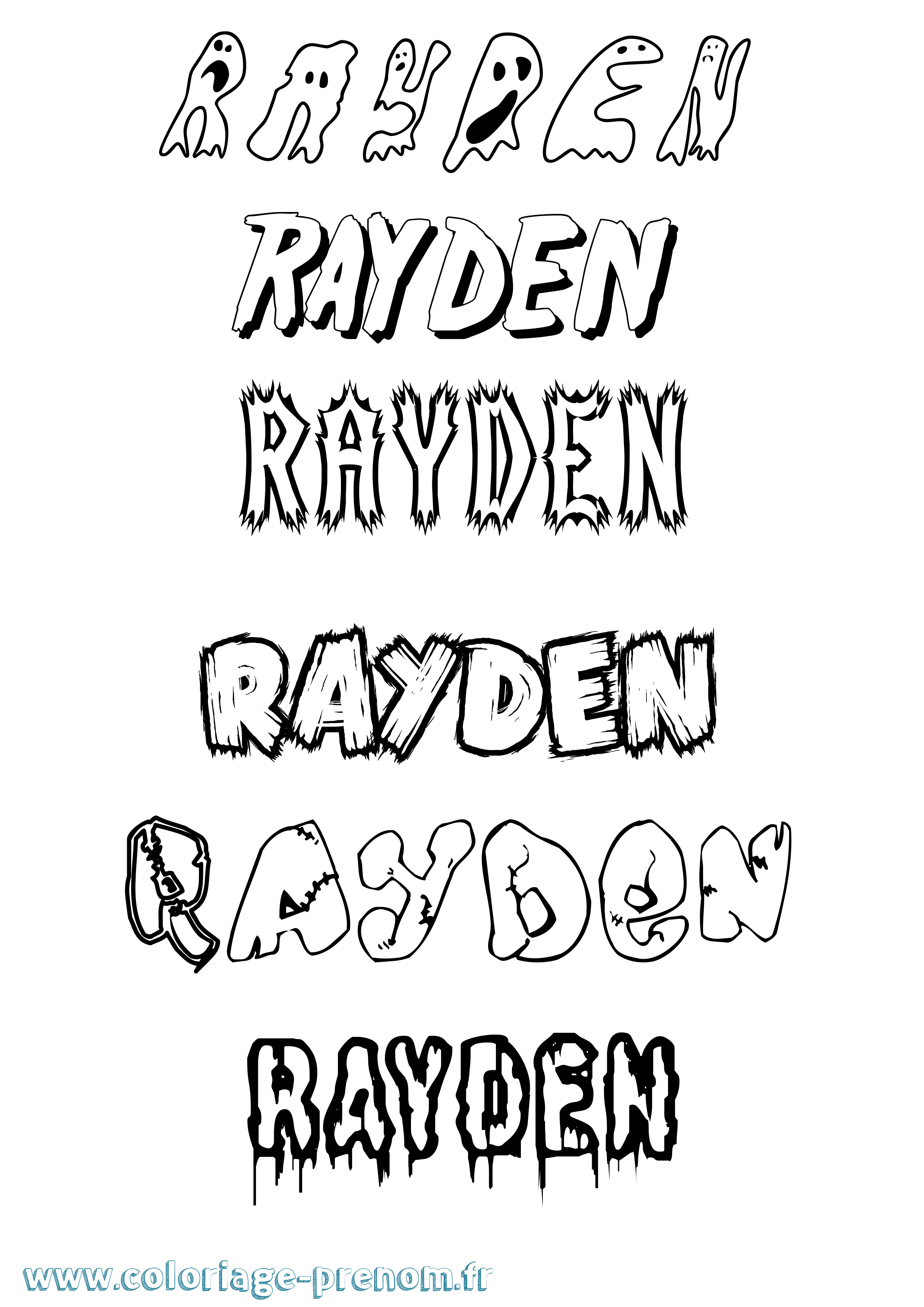 Coloriage Rayden Frisson Coloriage prénom Rayden Frisson
