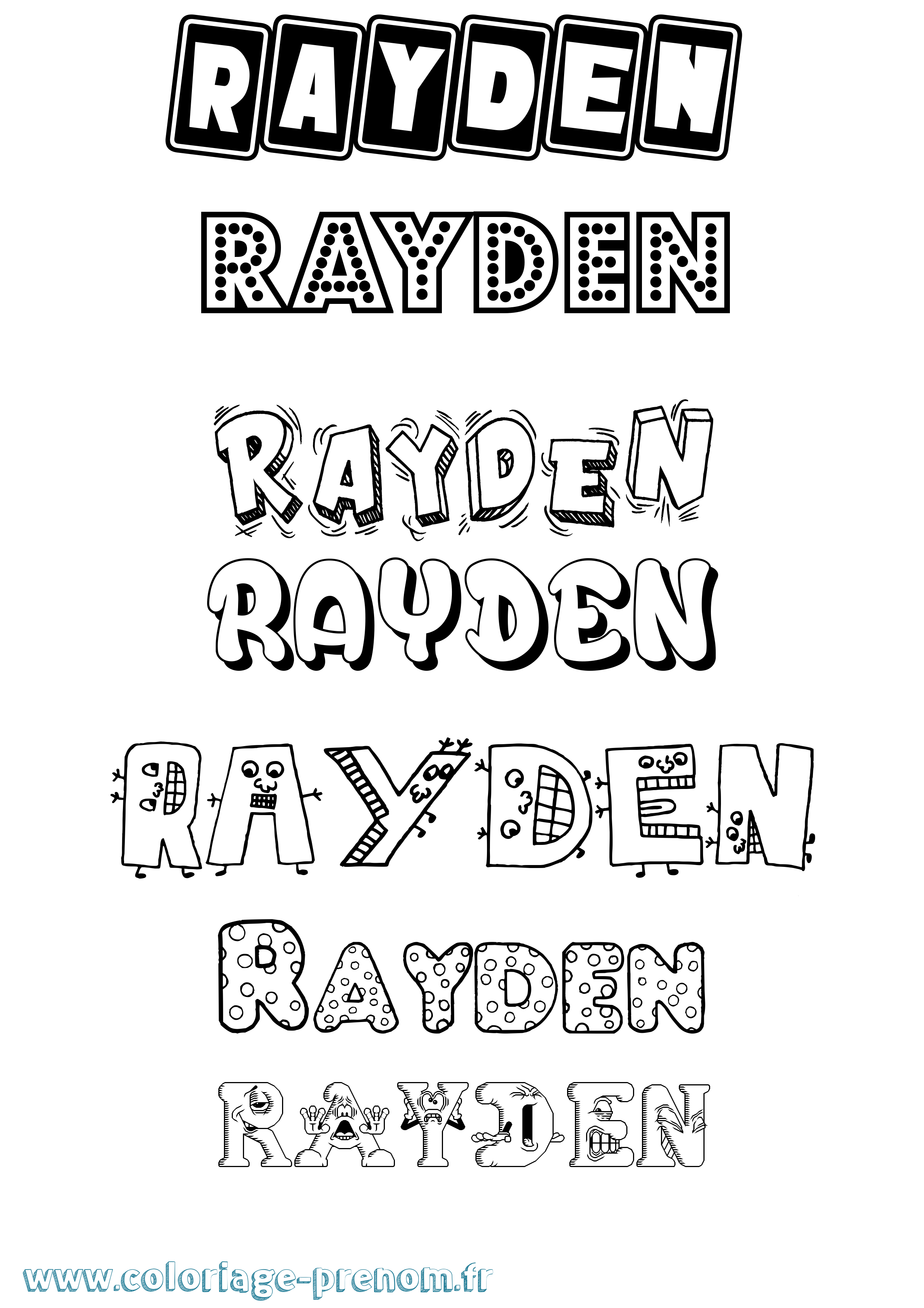 Coloriage Rayden Fun Coloriage prénom Rayden Fun