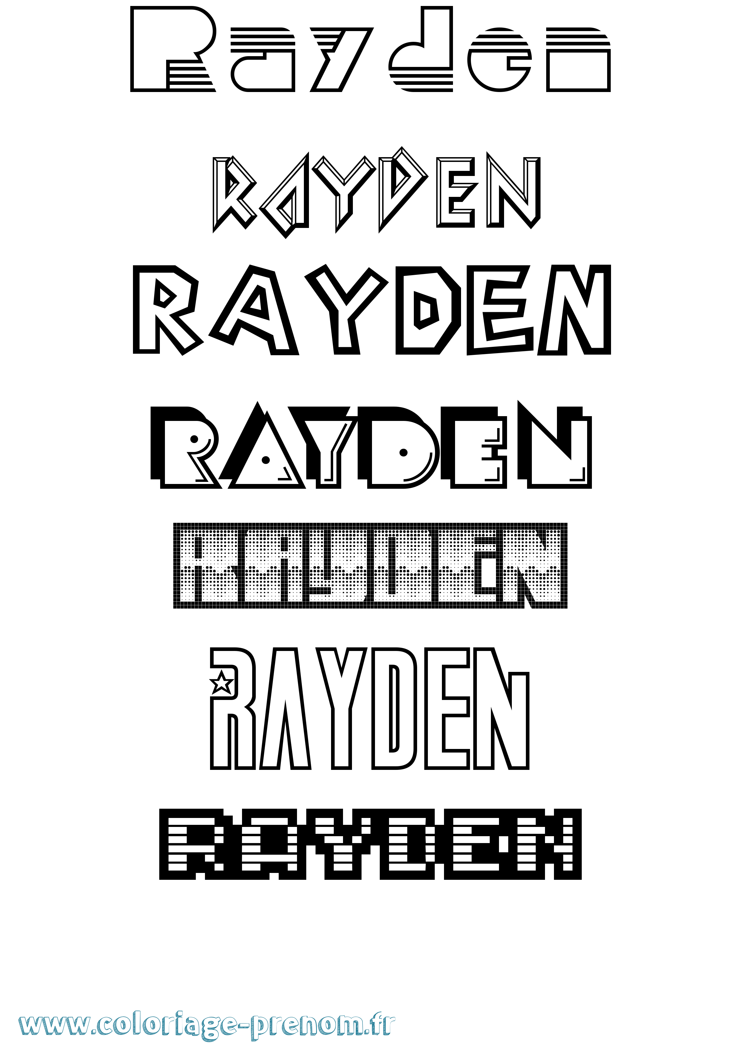 Coloriage Rayden Jeux Vidéos Coloriage prénom Rayden Jeux Vidéos
