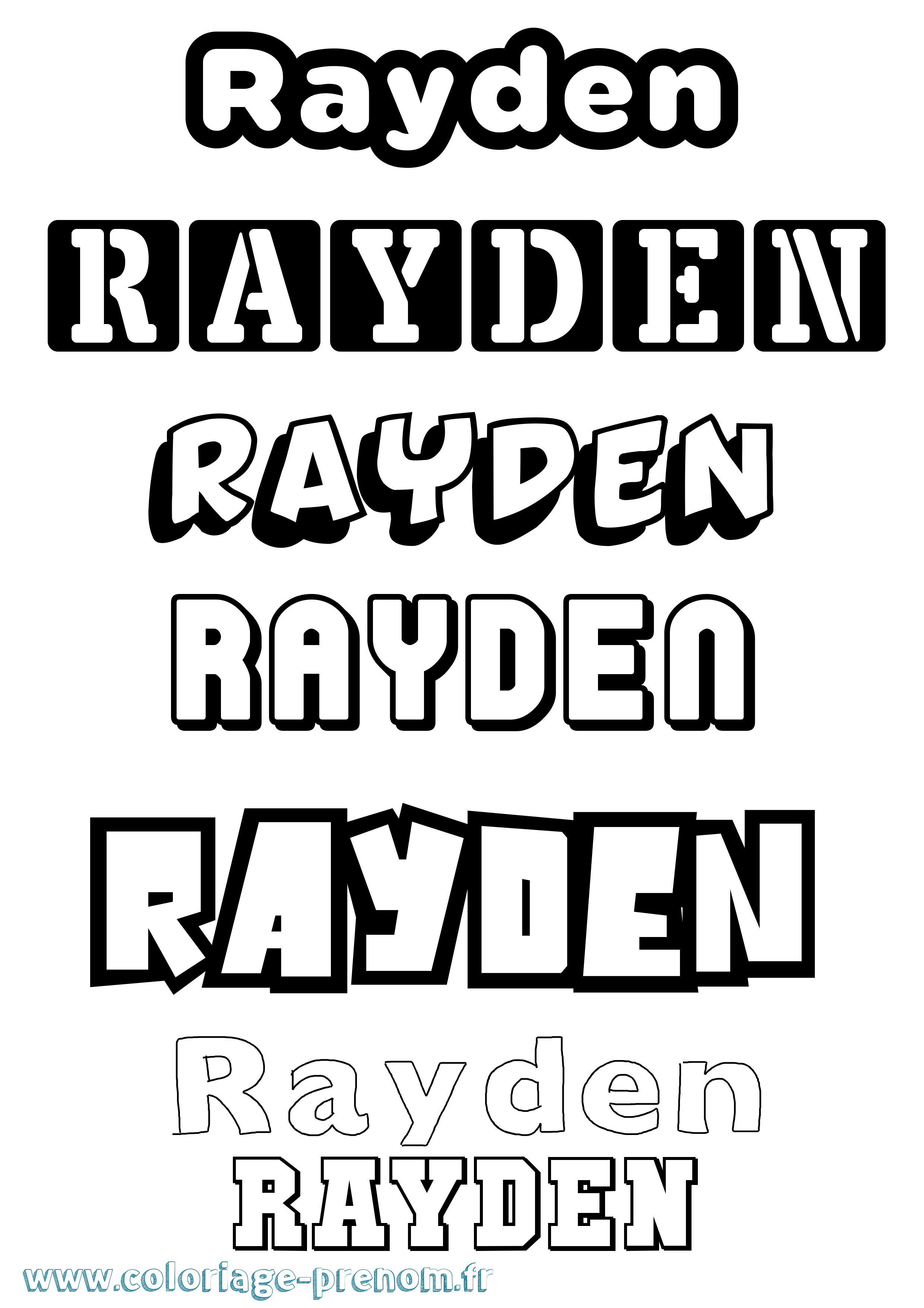 Coloriage Rayden Simple Coloriage prénom Rayden Simple