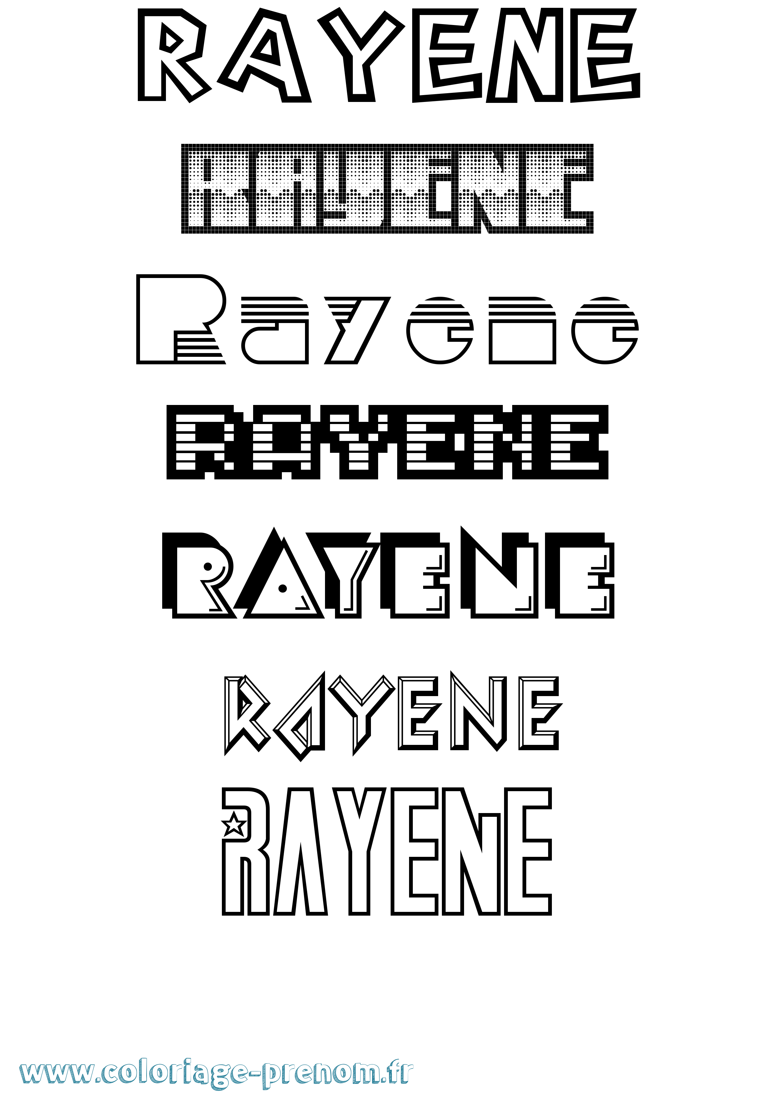 Coloriage Rayene Jeux Vidéos Coloriage prénom Rayene Jeux Vidéos
