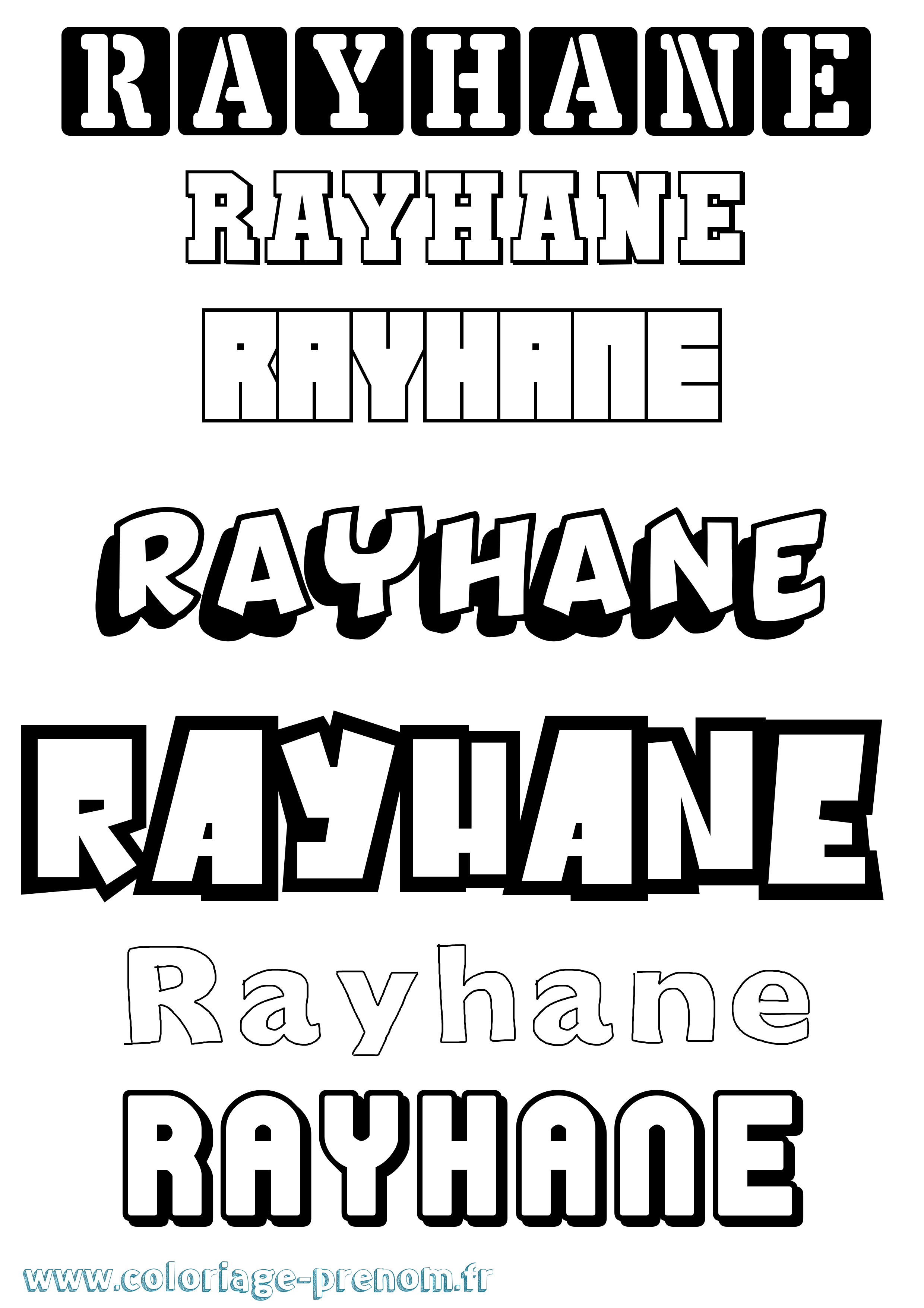 Coloriage Rayhane Simple Coloriage prénom Rayhane Simple