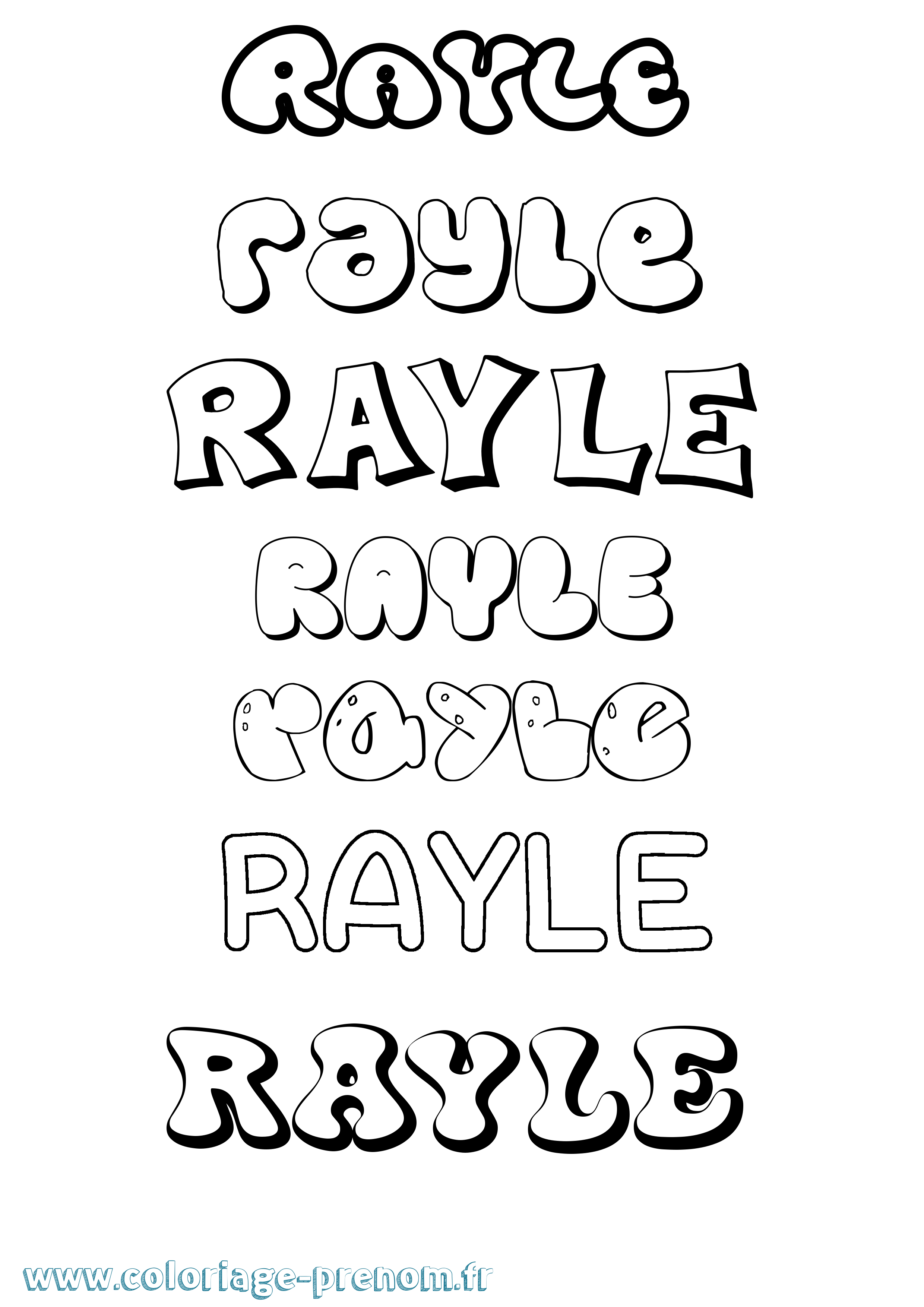 Coloriage Rayle Bubble Coloriage prénom Rayle Bubble