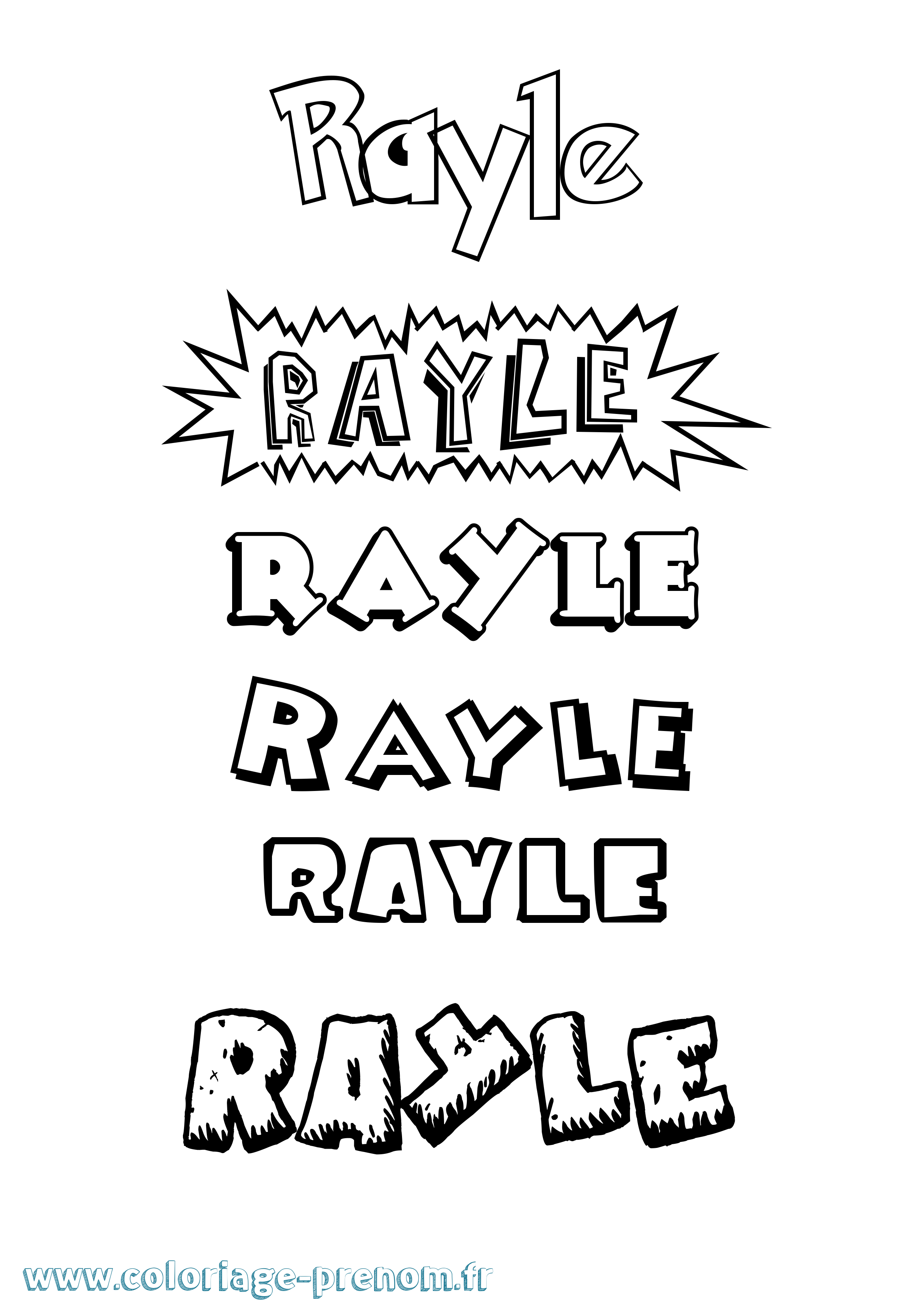 Coloriage Rayle Dessin Animé Coloriage prénom Rayle Dessin Animé