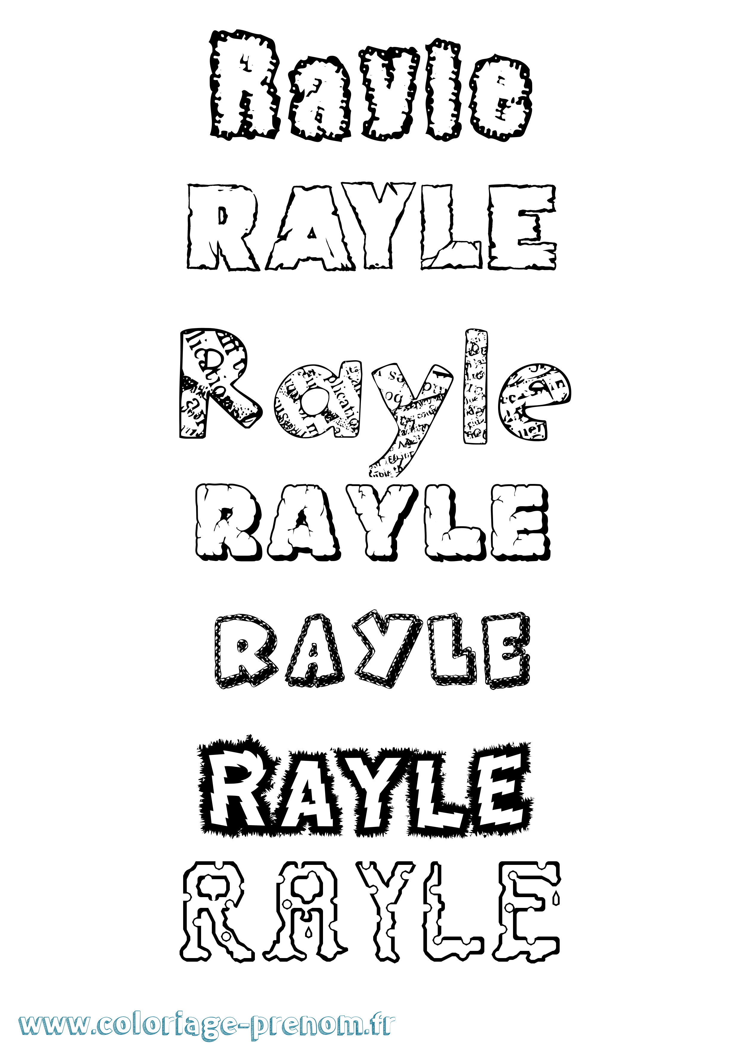 Coloriage Rayle Destructuré Coloriage prénom Rayle Destructuré