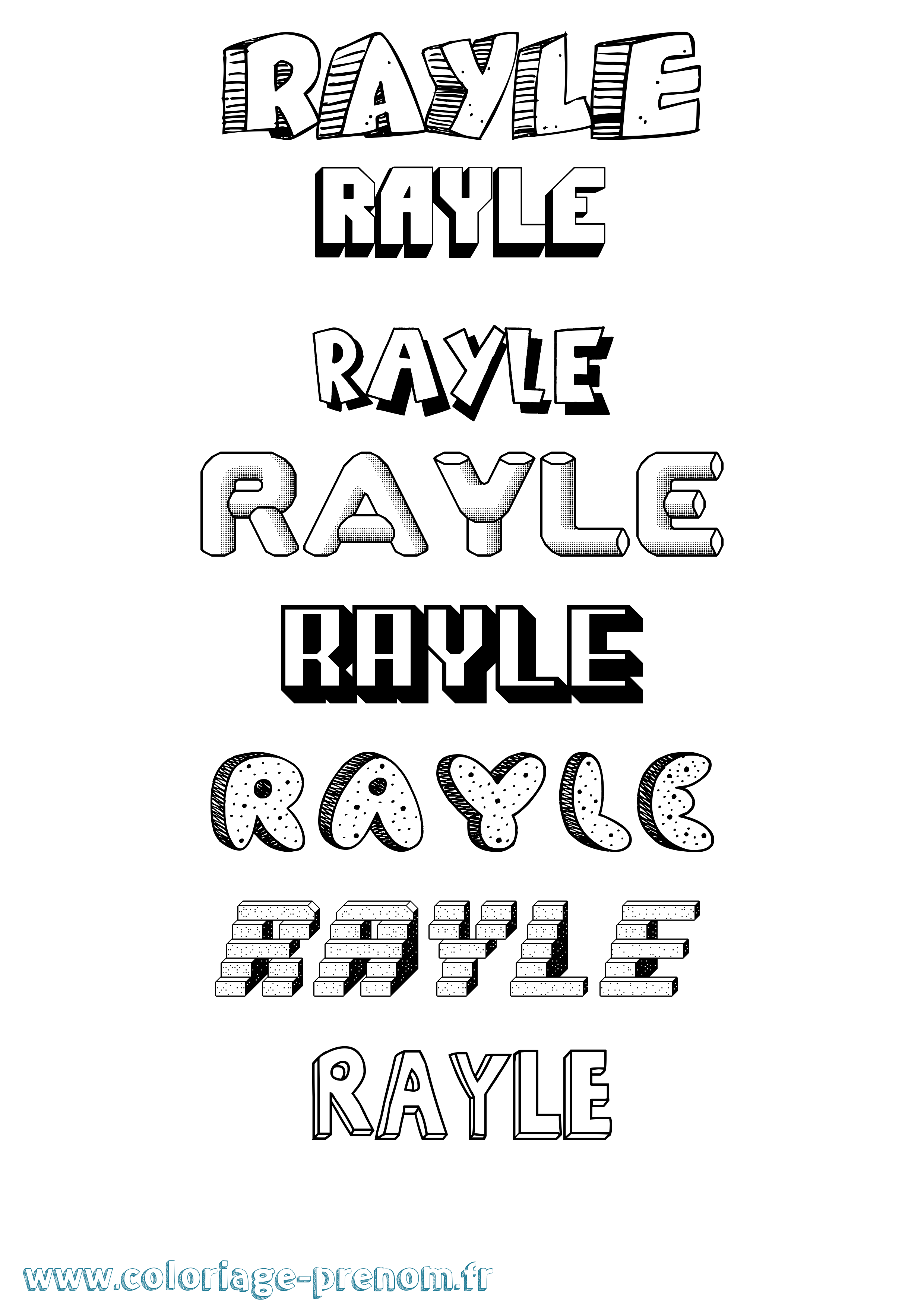Coloriage Rayle Effet 3D Coloriage prénom Rayle Effet 3D