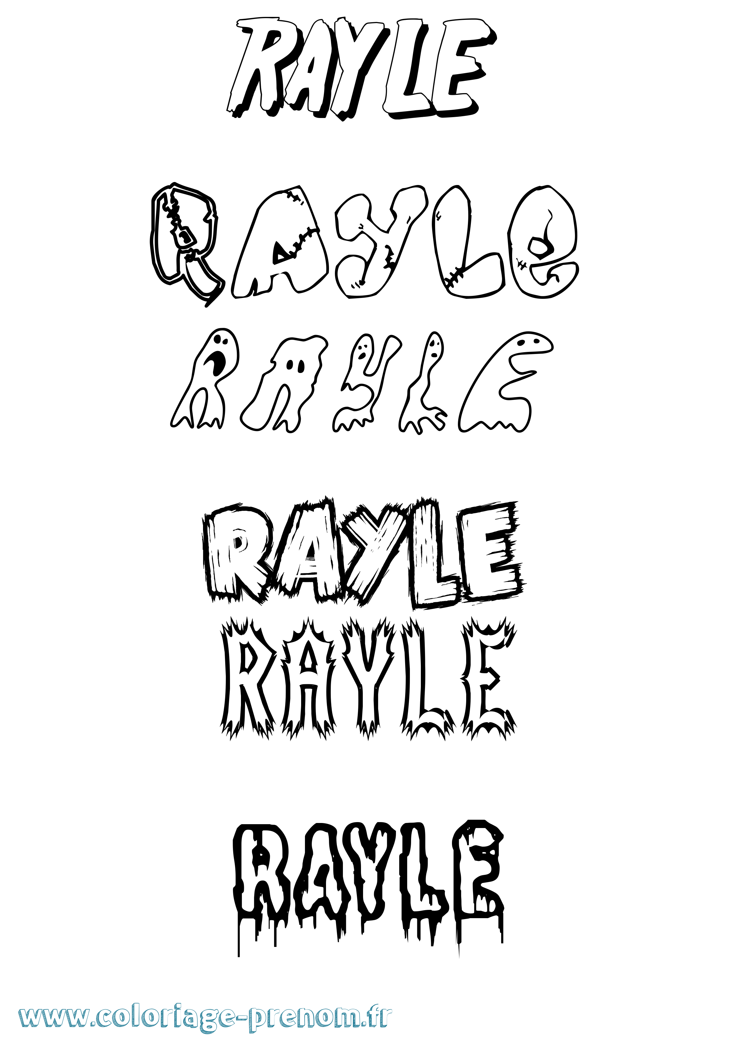 Coloriage Rayle Frisson Coloriage prénom Rayle Frisson