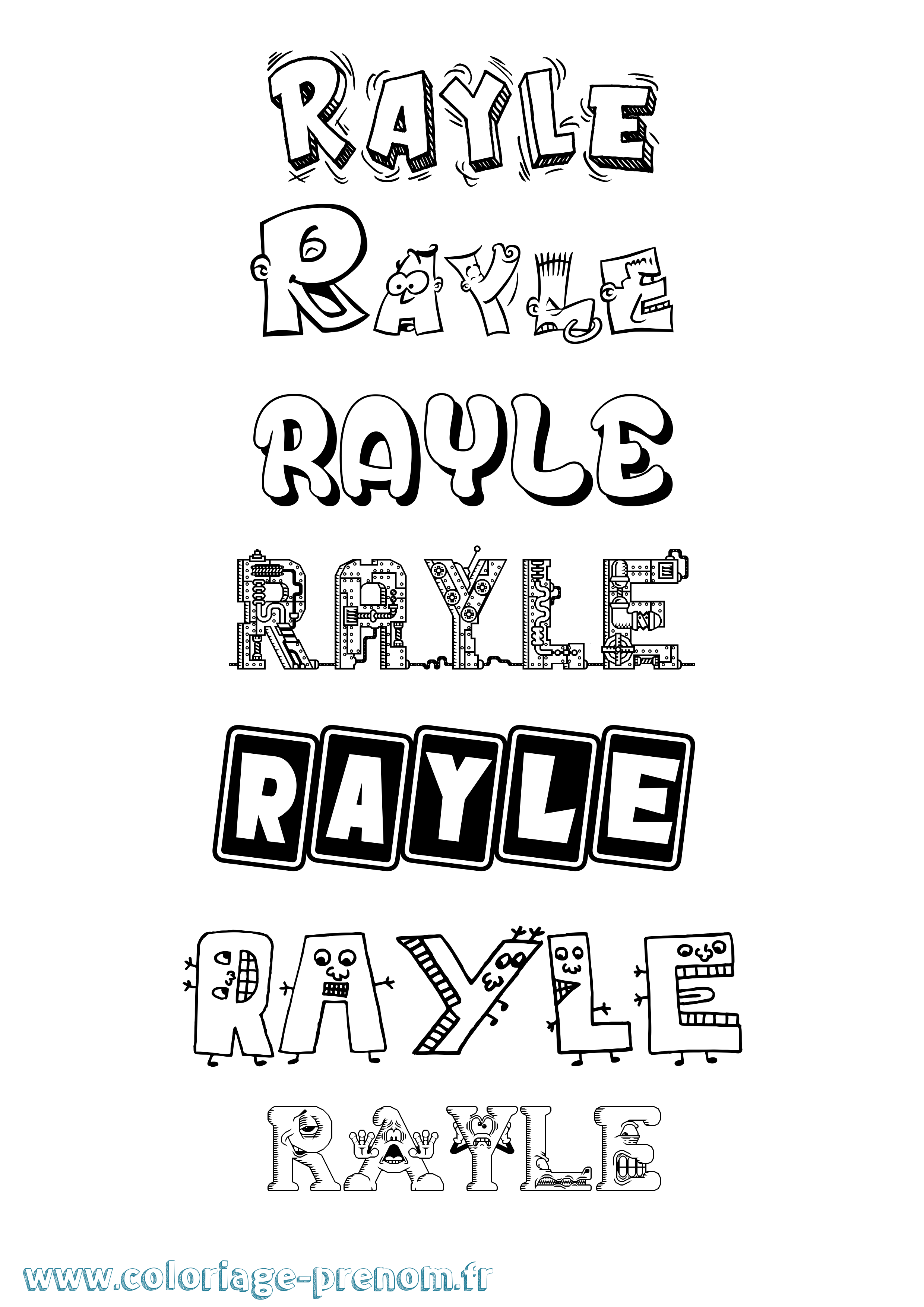 Coloriage Rayle Fun Coloriage prénom Rayle Fun