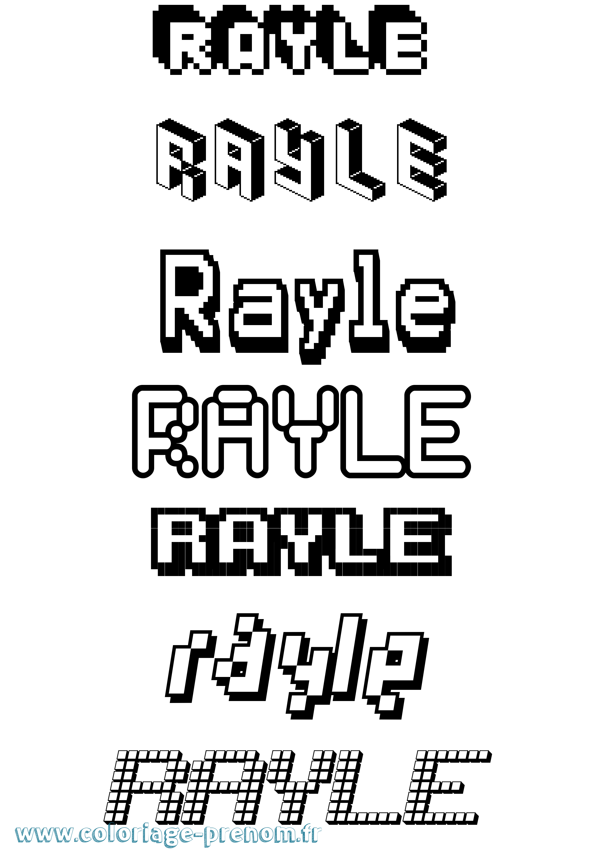 Coloriage Rayle Pixel Coloriage prénom Rayle Pixel