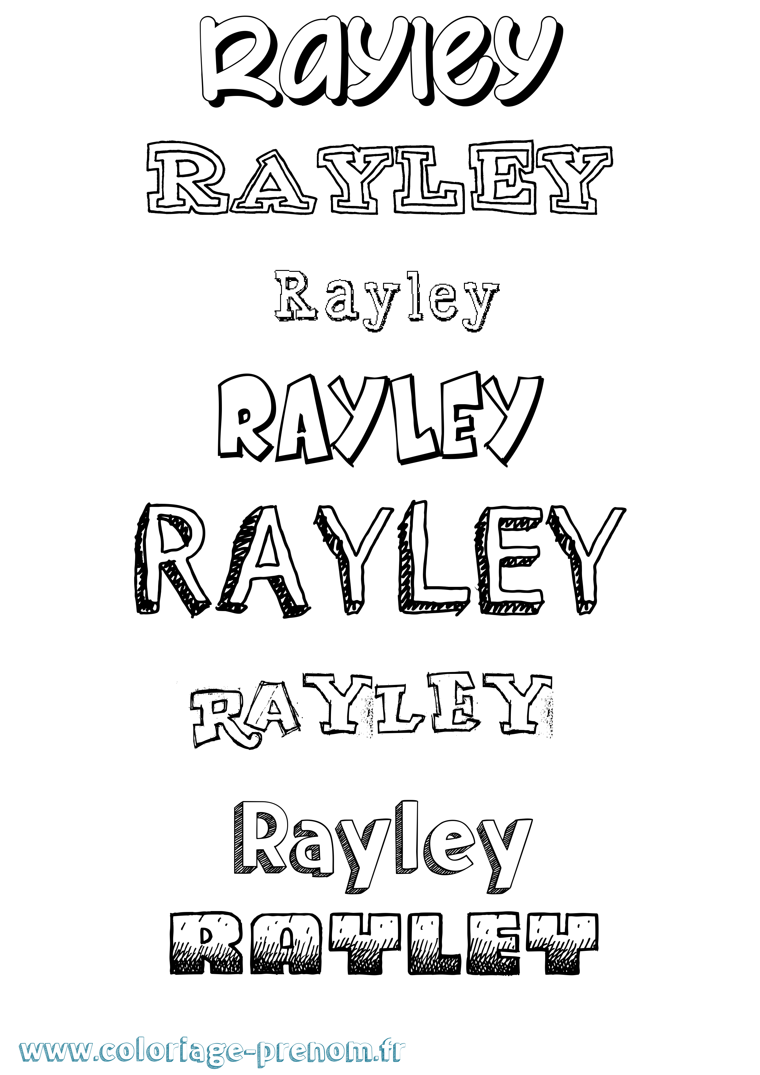 Coloriage Rayley Dessiné Coloriage prénom Rayley Dessiné
