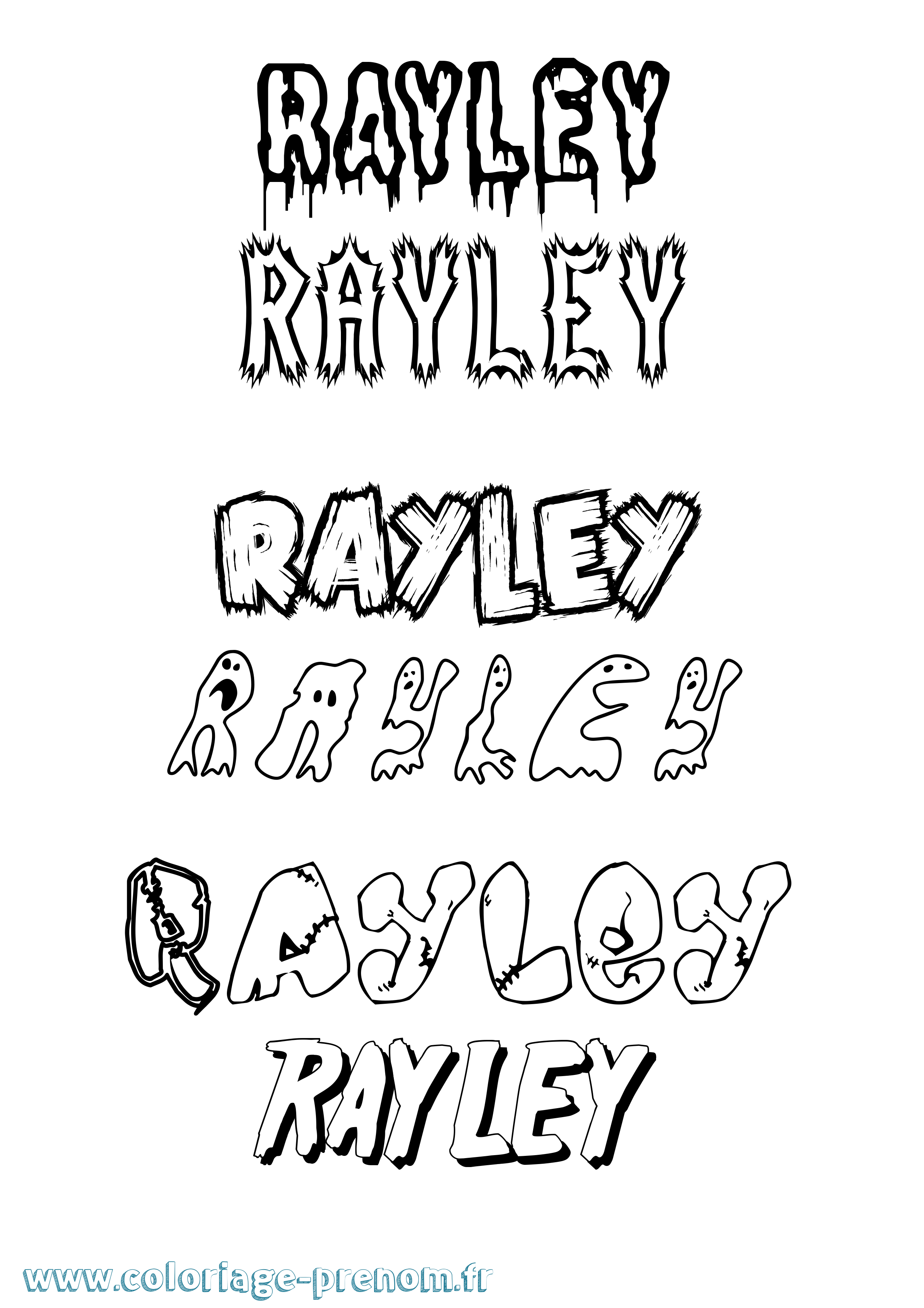 Coloriage Rayley Frisson Coloriage prénom Rayley Frisson