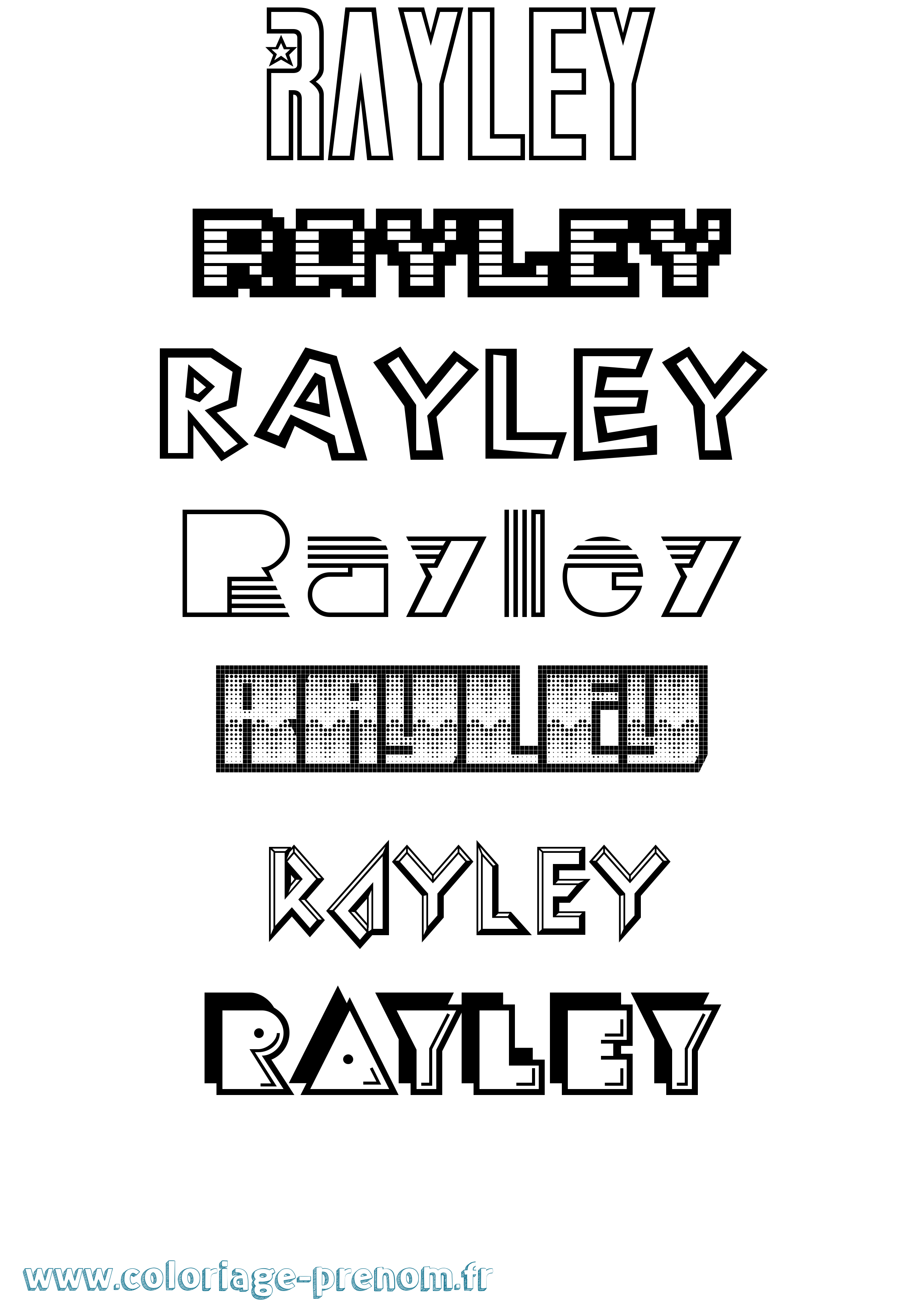 Coloriage Rayley Jeux Vidéos Coloriage prénom Rayley Jeux Vidéos