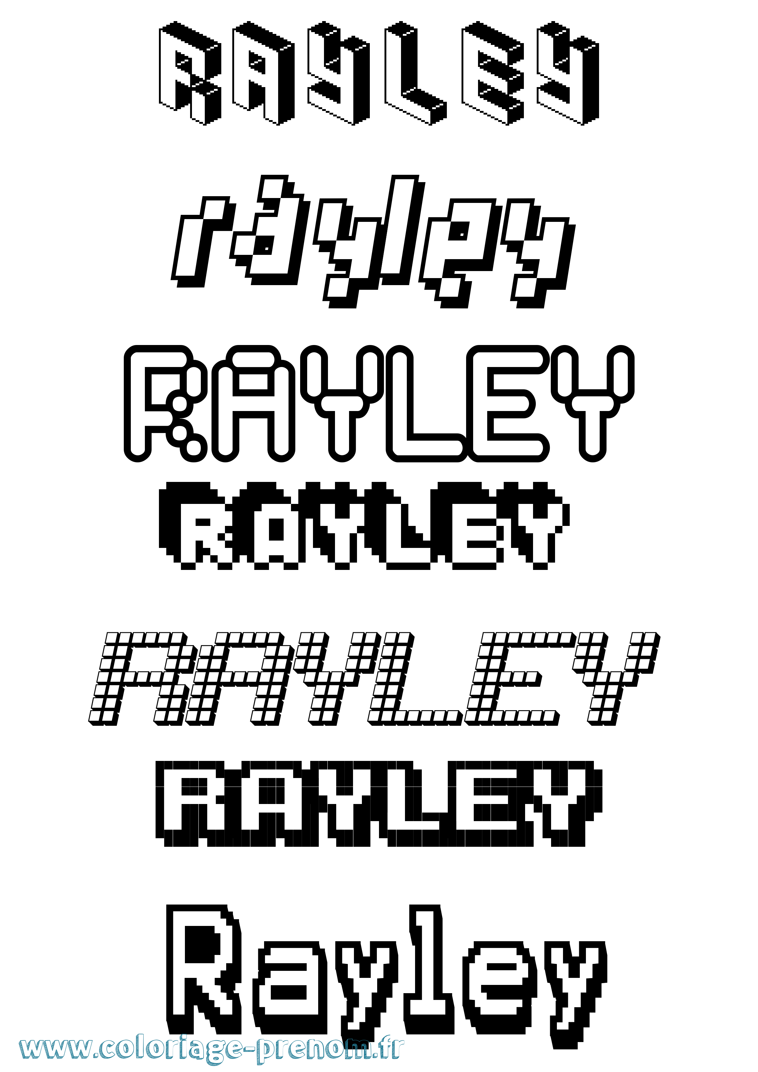 Coloriage Rayley Pixel Coloriage prénom Rayley Pixel