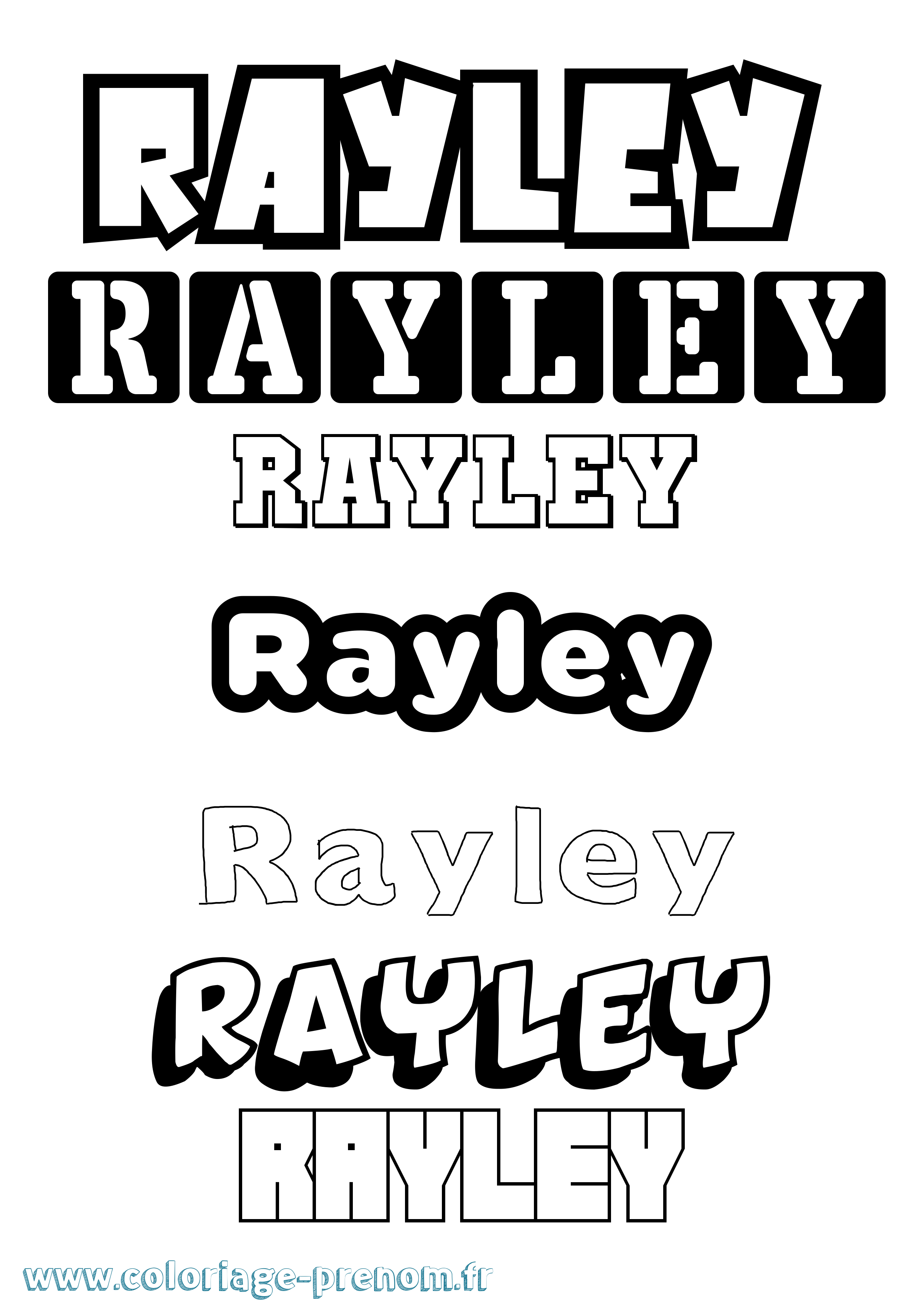Coloriage Rayley Simple Coloriage prénom Rayley Simple