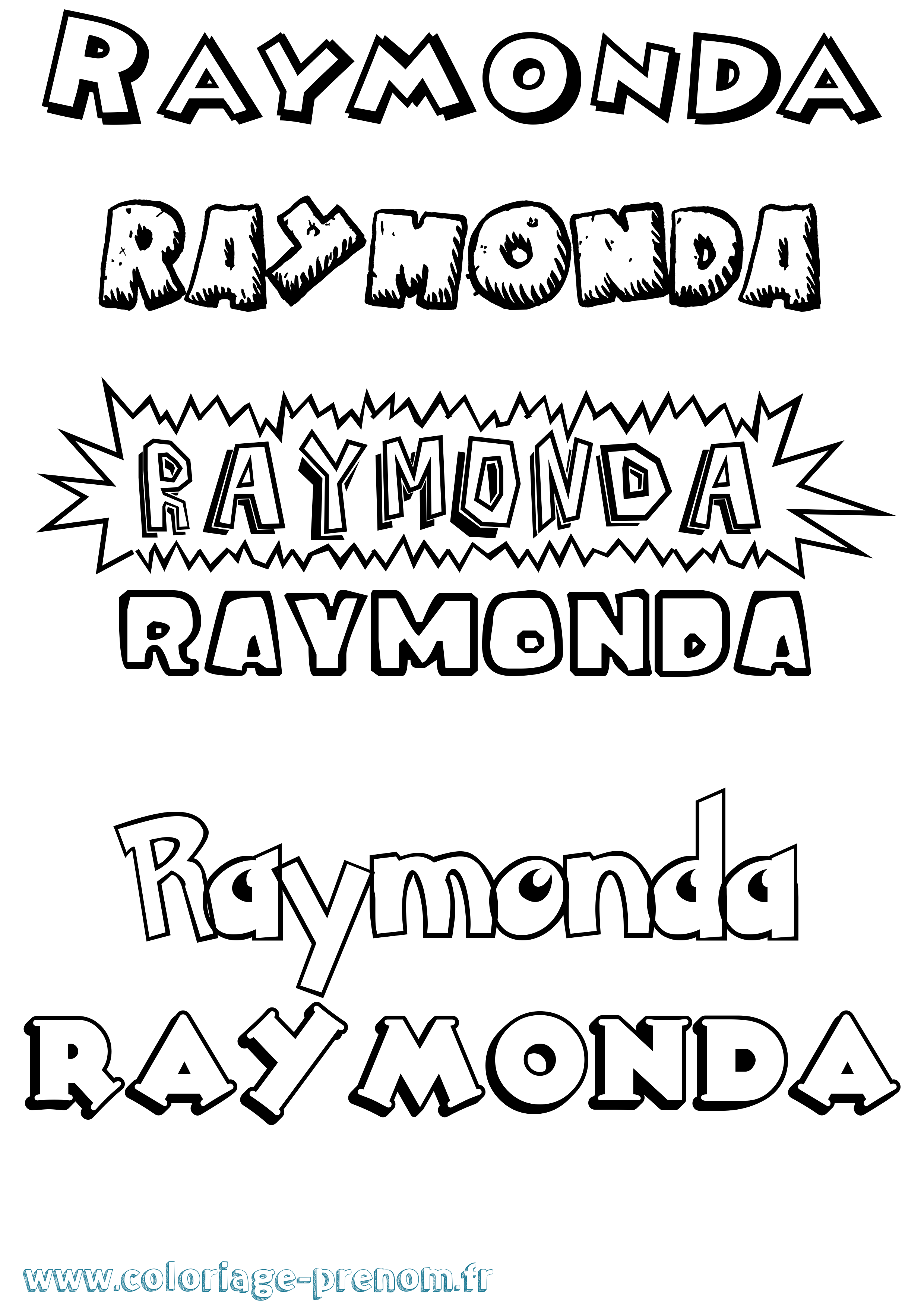 Coloriage Raymonda Dessin Animé Coloriage prénom Raymonda Dessin Animé