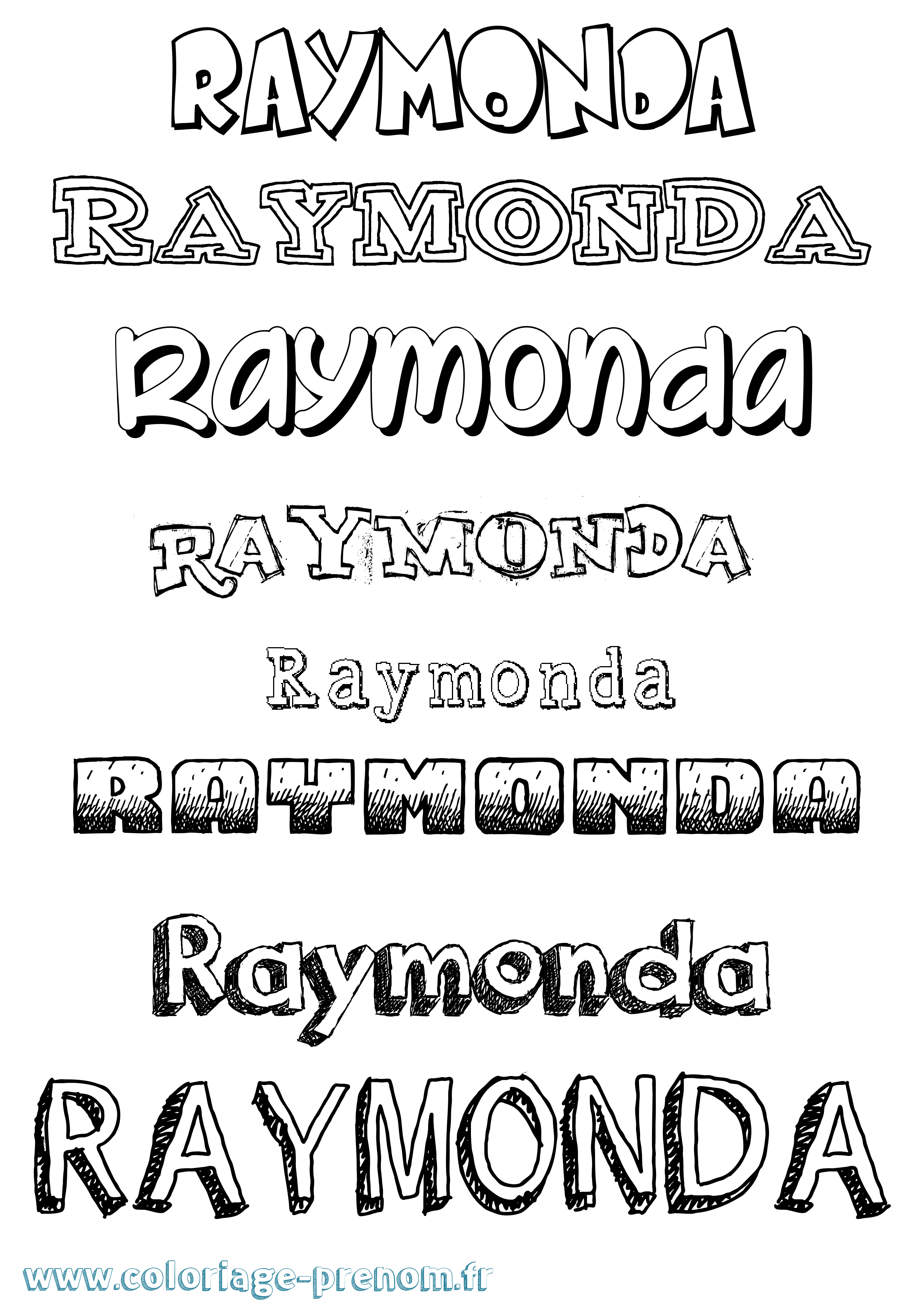 Coloriage Raymonda Dessiné Coloriage prénom Raymonda Dessiné