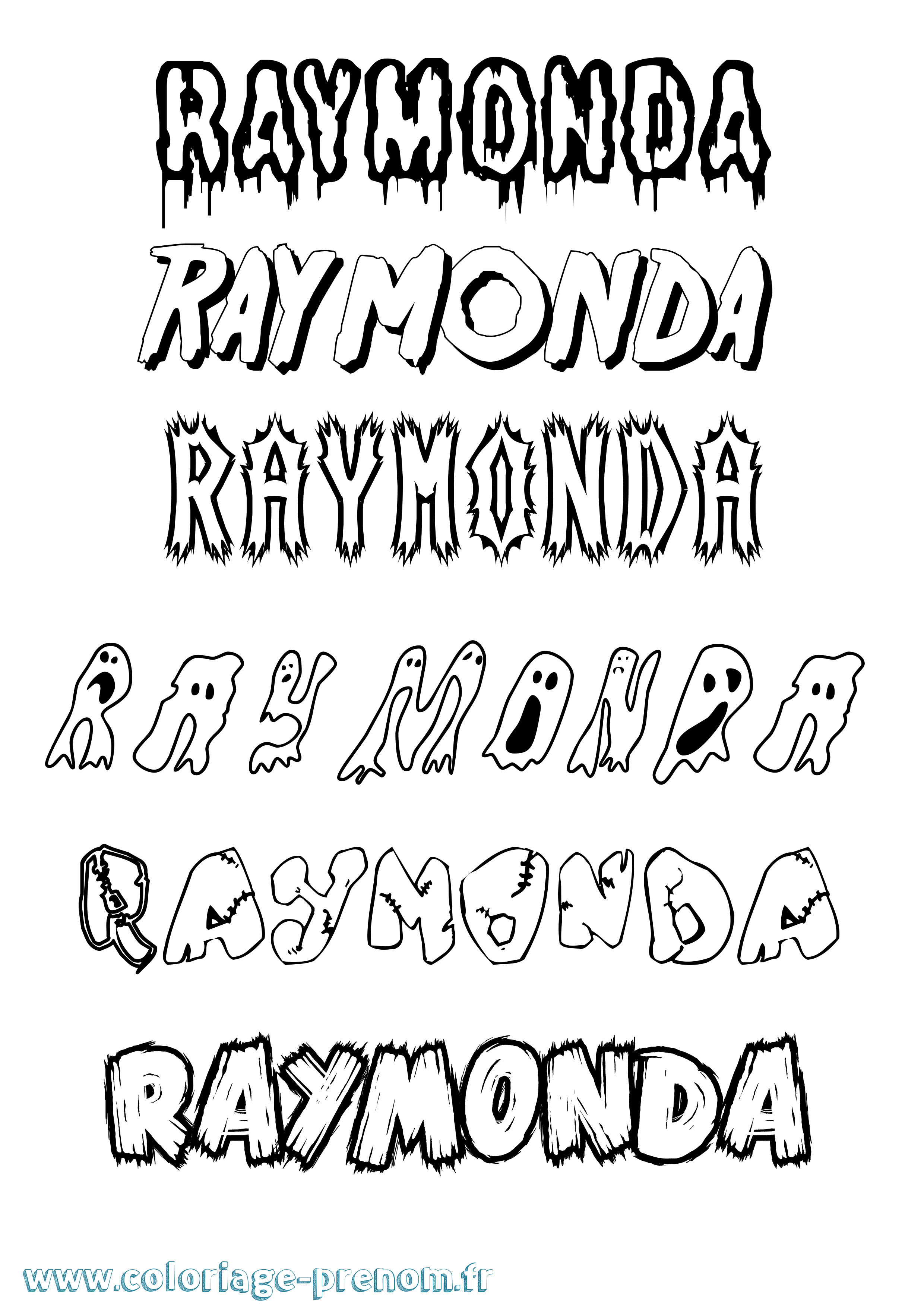 Coloriage Raymonda Frisson Coloriage prénom Raymonda Frisson