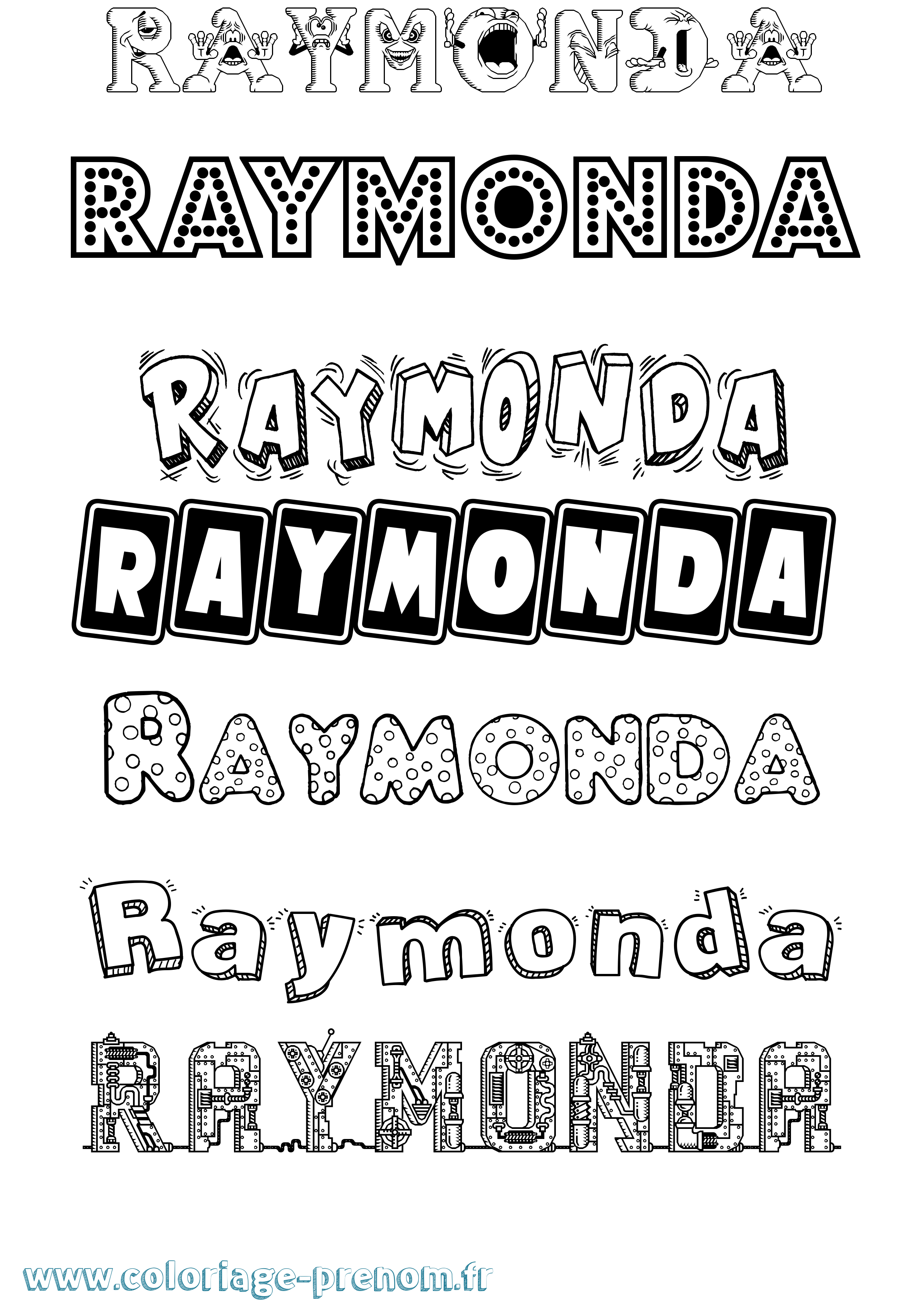 Coloriage Raymonda Fun Coloriage prénom Raymonda Fun