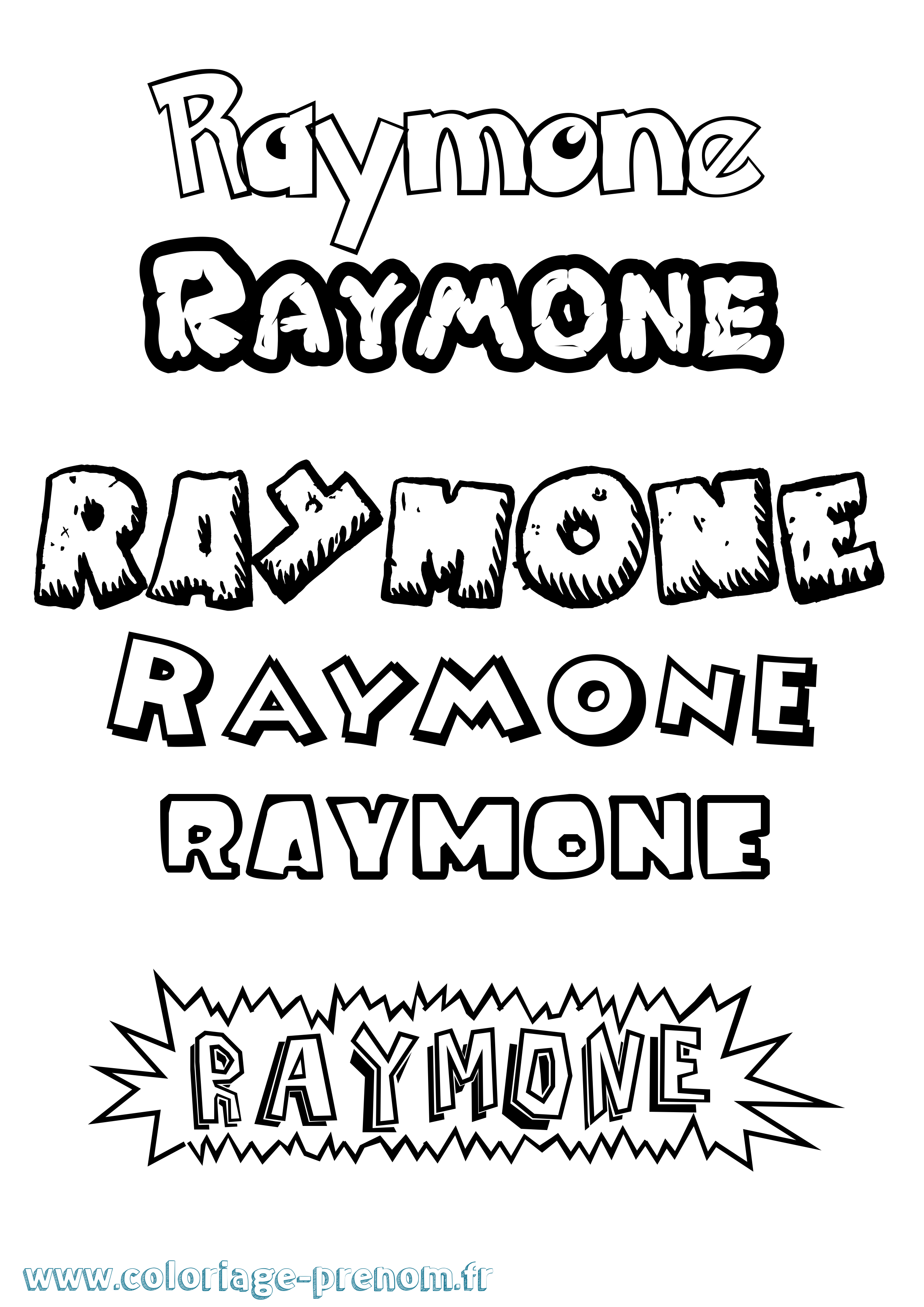 Coloriage Raymone Dessin Animé Coloriage prénom Raymone Dessin Animé