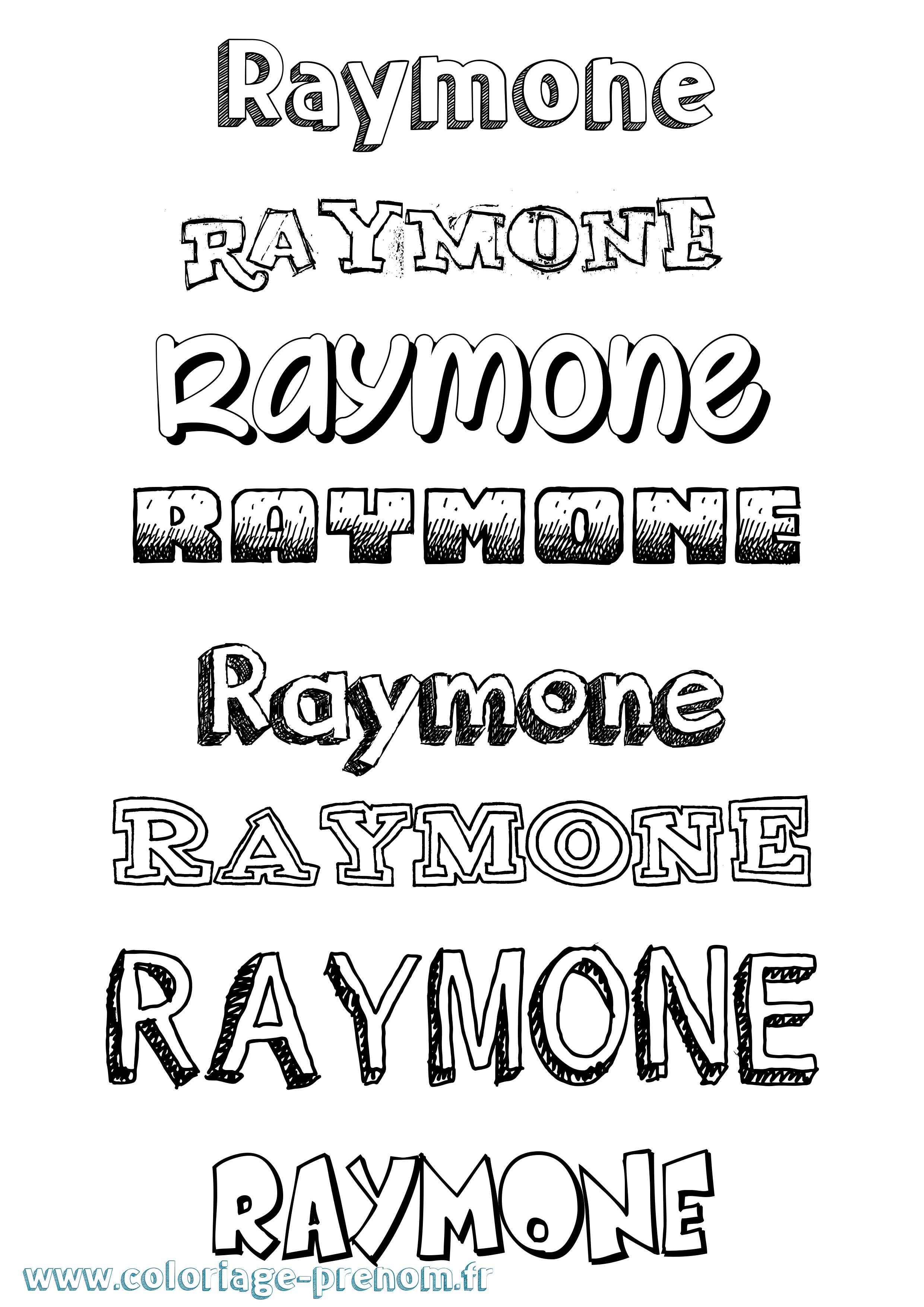 Coloriage Raymone Dessiné Coloriage prénom Raymone Dessiné