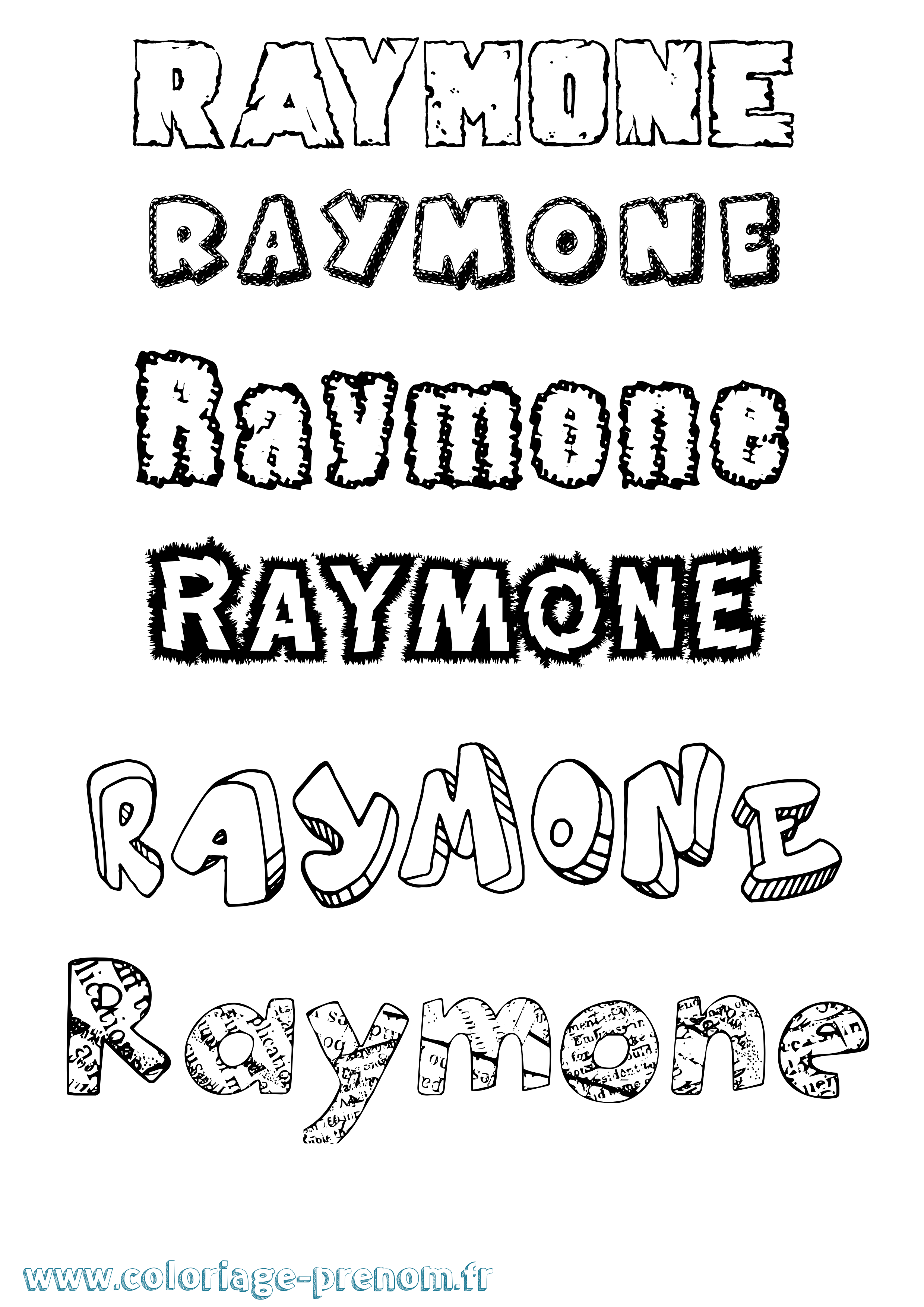 Coloriage Raymone Destructuré Coloriage prénom Raymone Destructuré