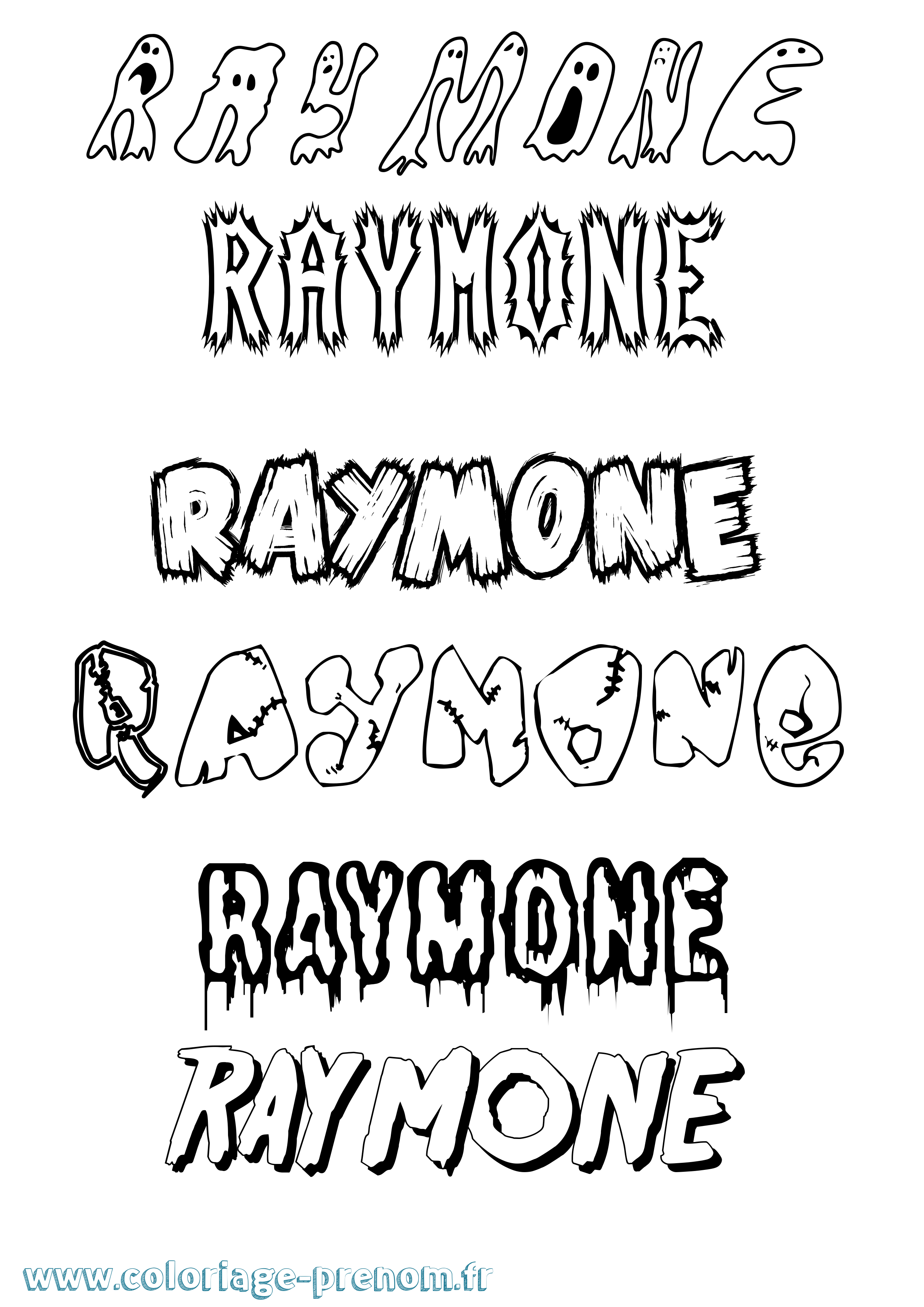 Coloriage Raymone Frisson Coloriage prénom Raymone Frisson