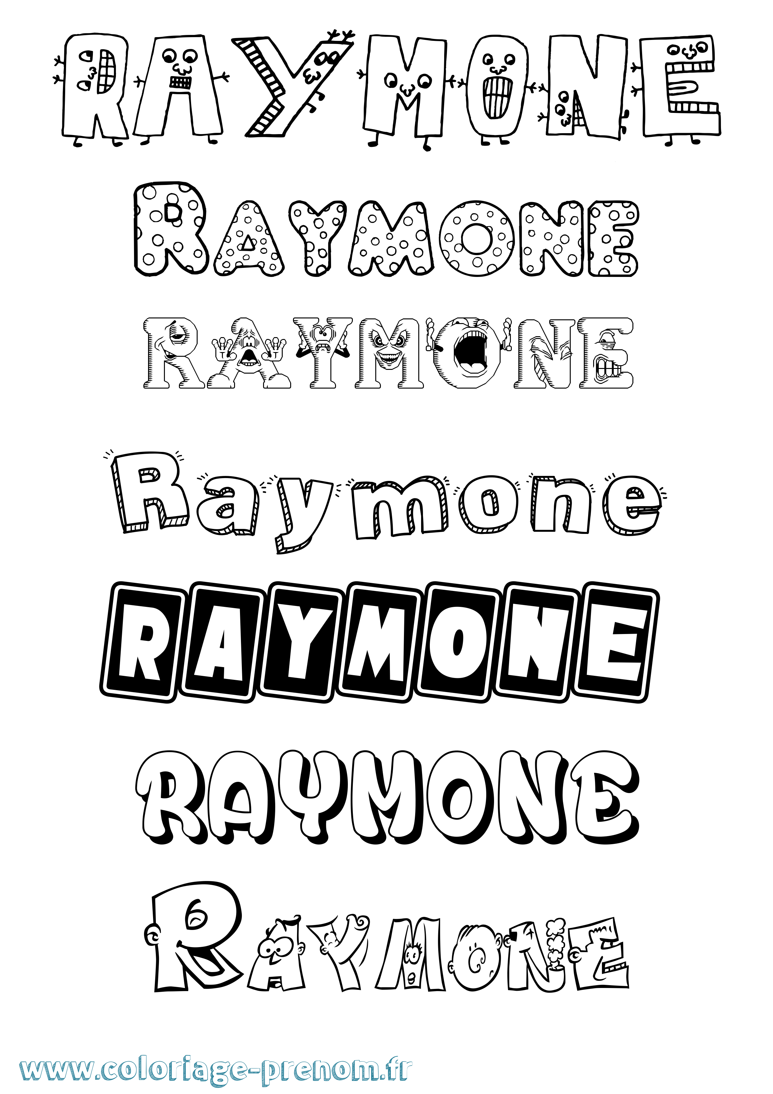 Coloriage Raymone Fun Coloriage prénom Raymone Fun