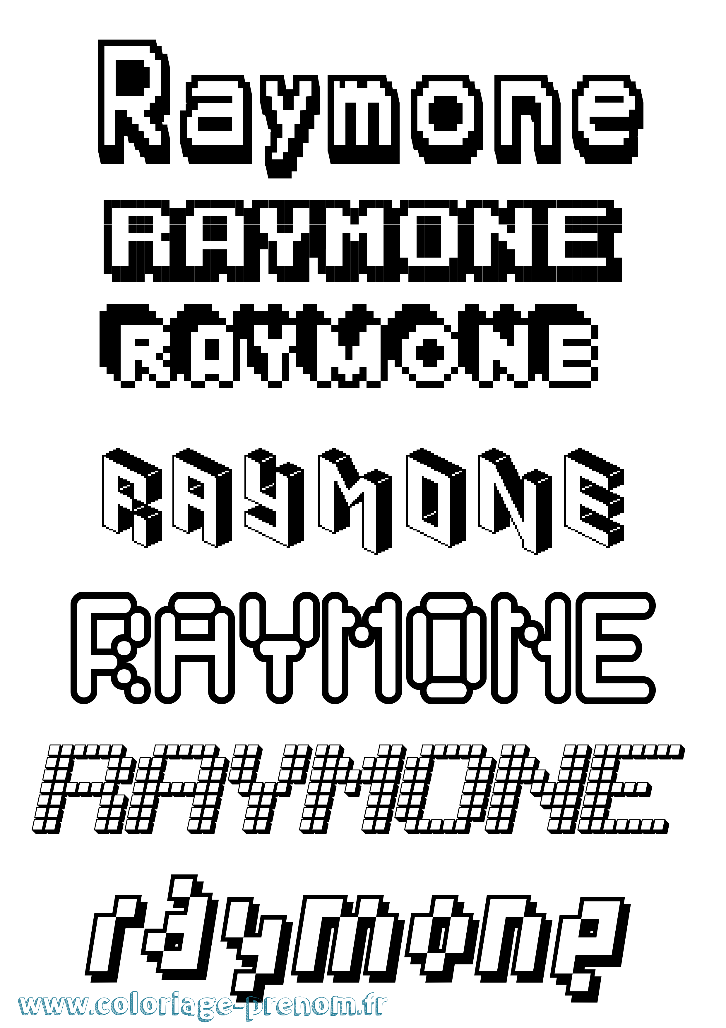 Coloriage Raymone Pixel Coloriage prénom Raymone Pixel