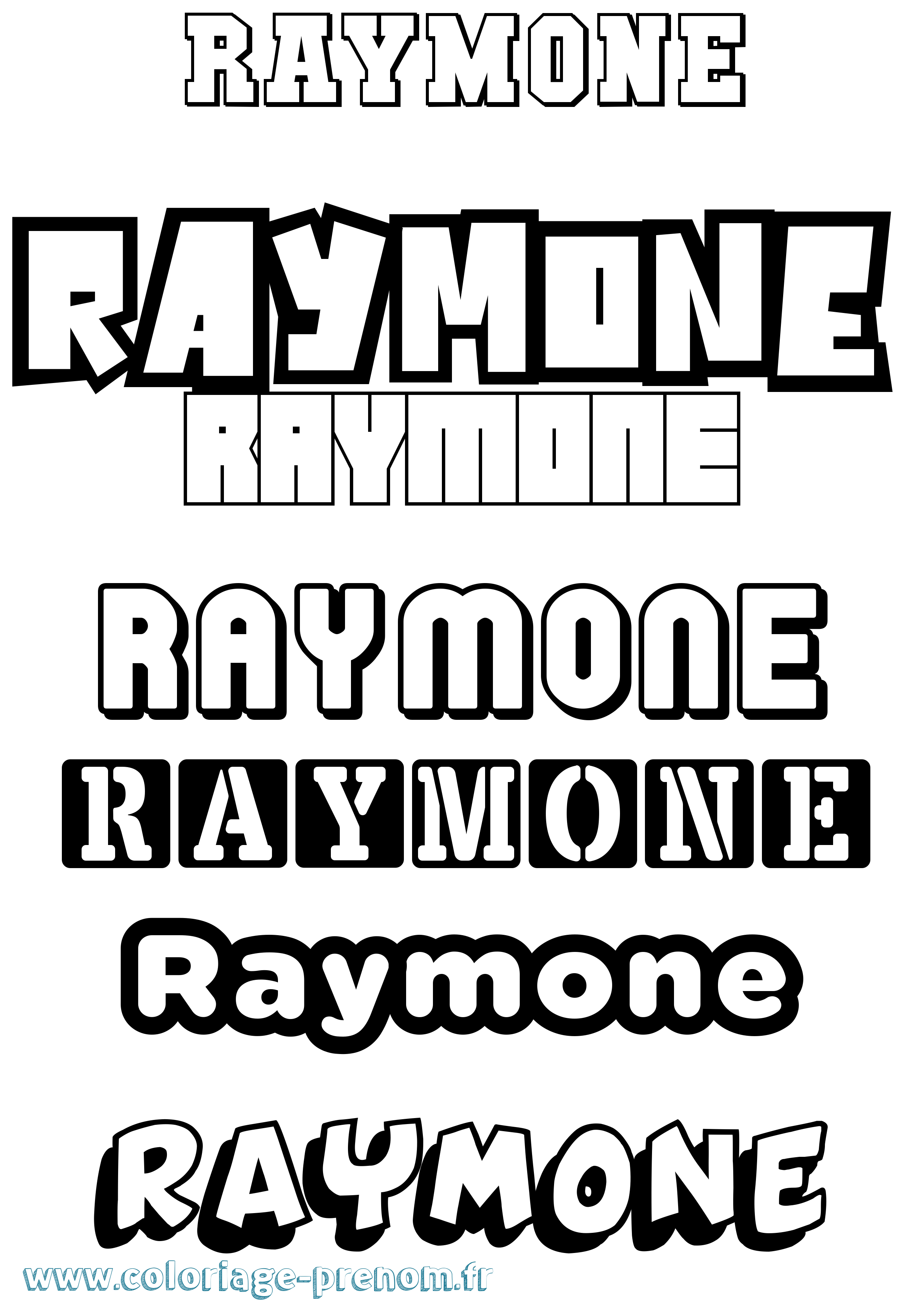 Coloriage Raymone Simple Coloriage prénom Raymone Simple