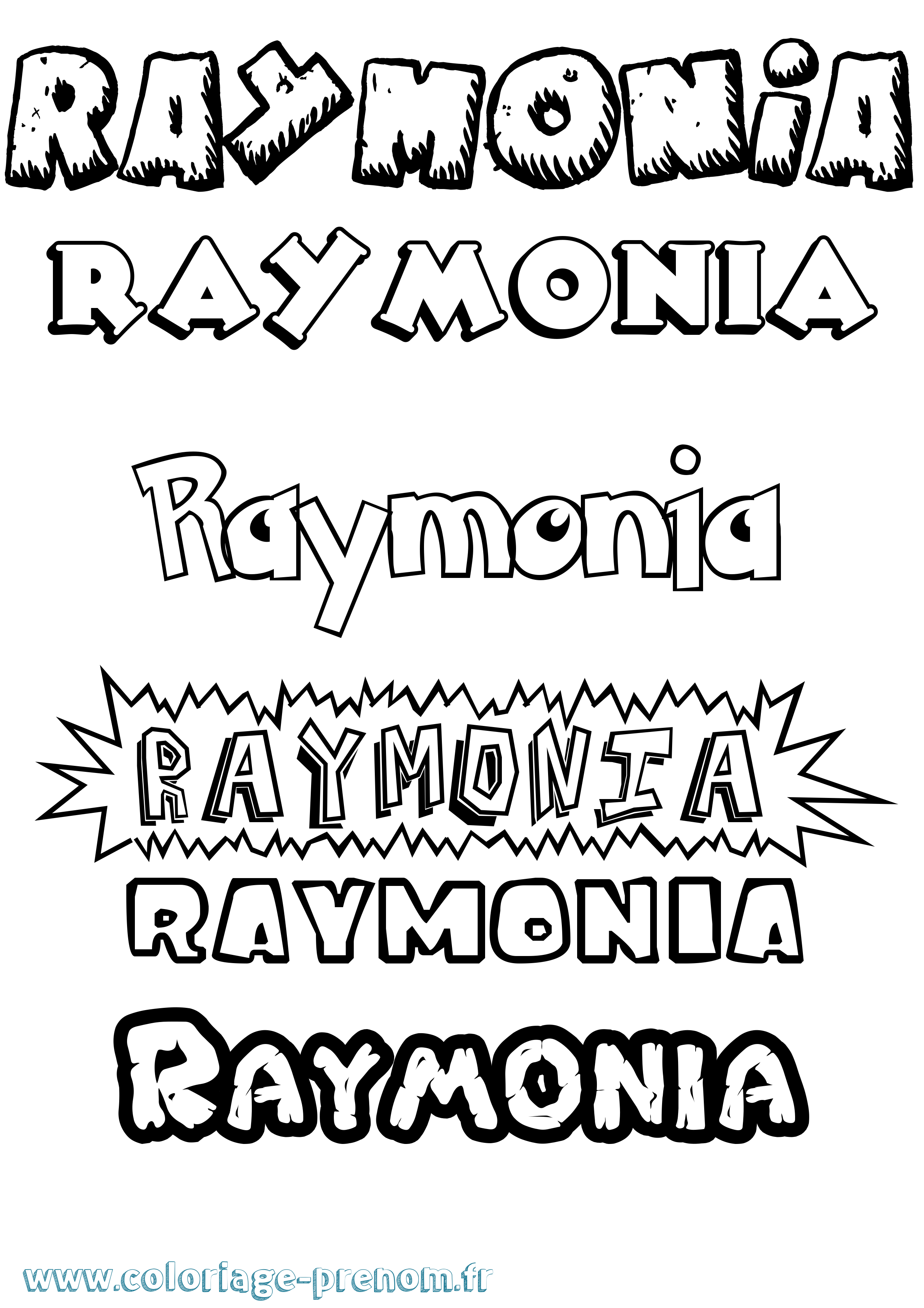 Coloriage Raymonia Dessin Animé Coloriage prénom Raymonia Dessin Animé