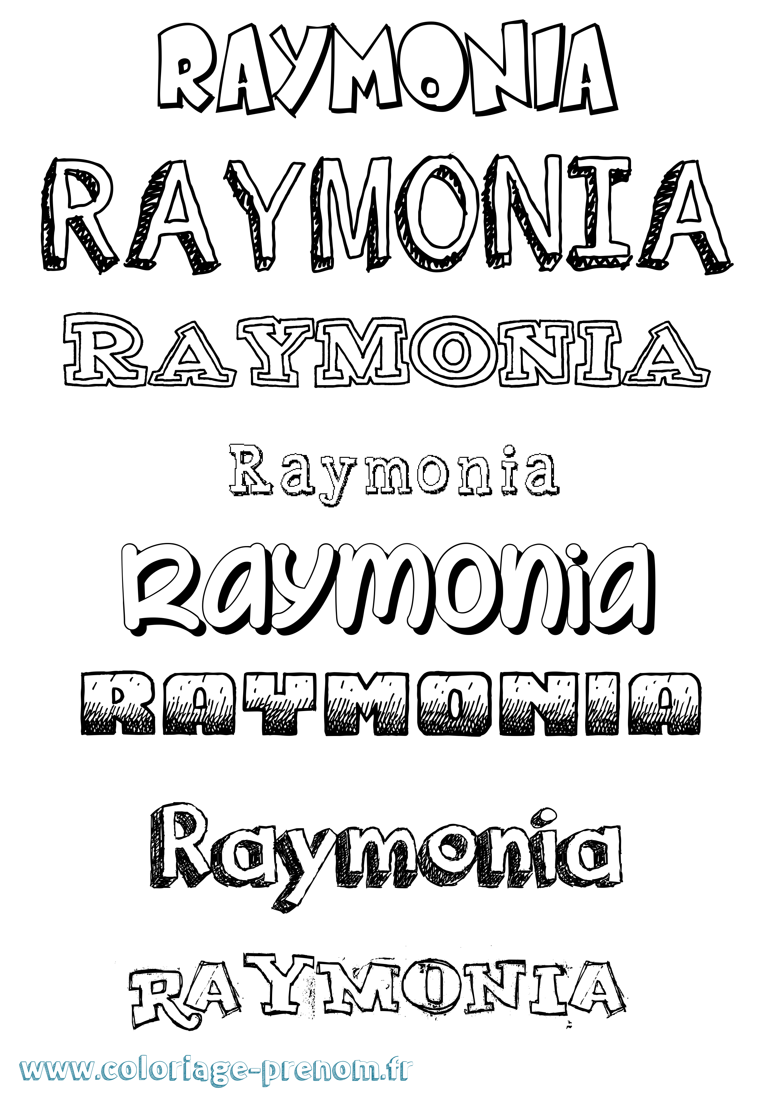 Coloriage Raymonia Dessiné Coloriage prénom Raymonia Dessiné