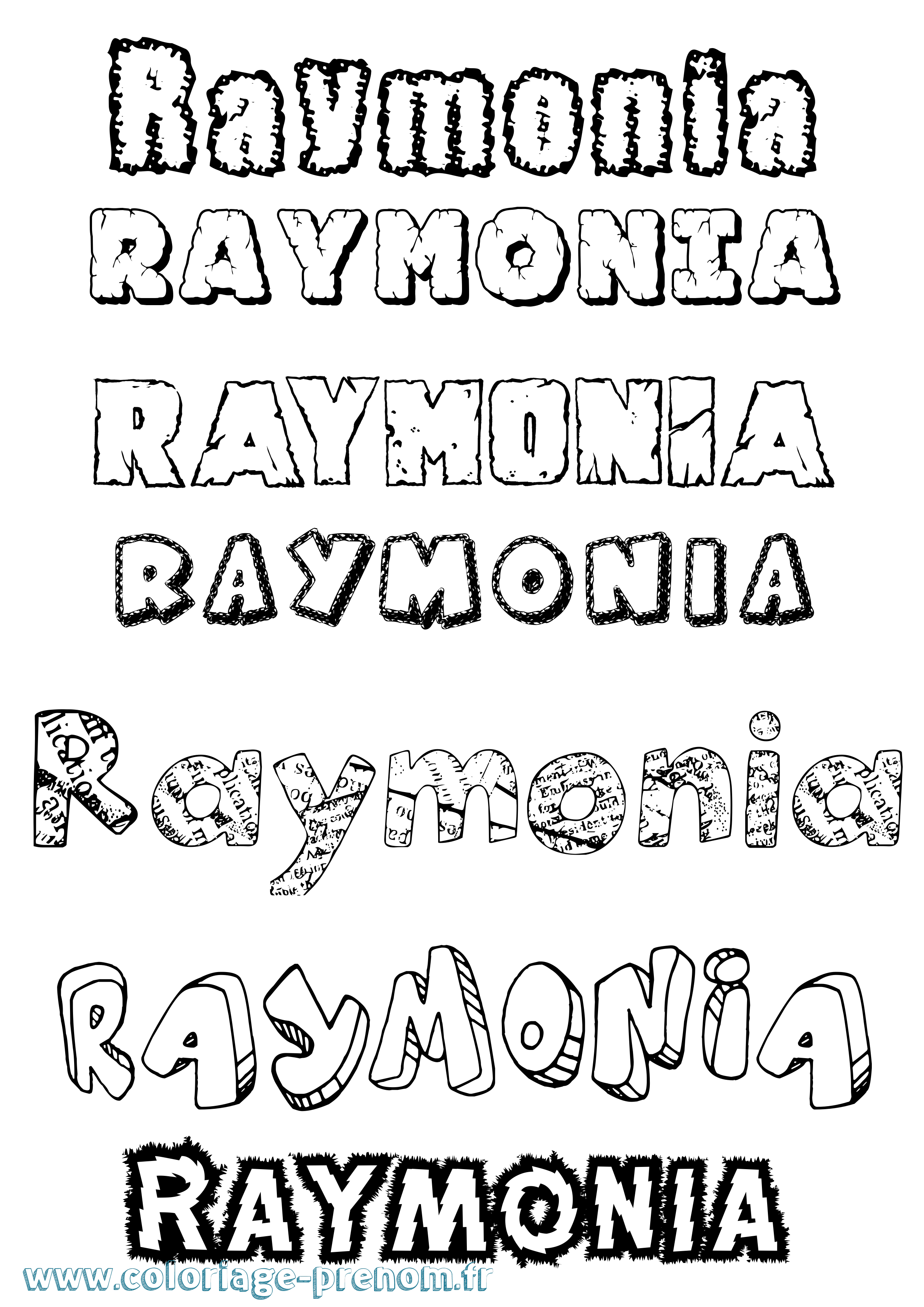 Coloriage Raymonia Destructuré Coloriage prénom Raymonia Destructuré