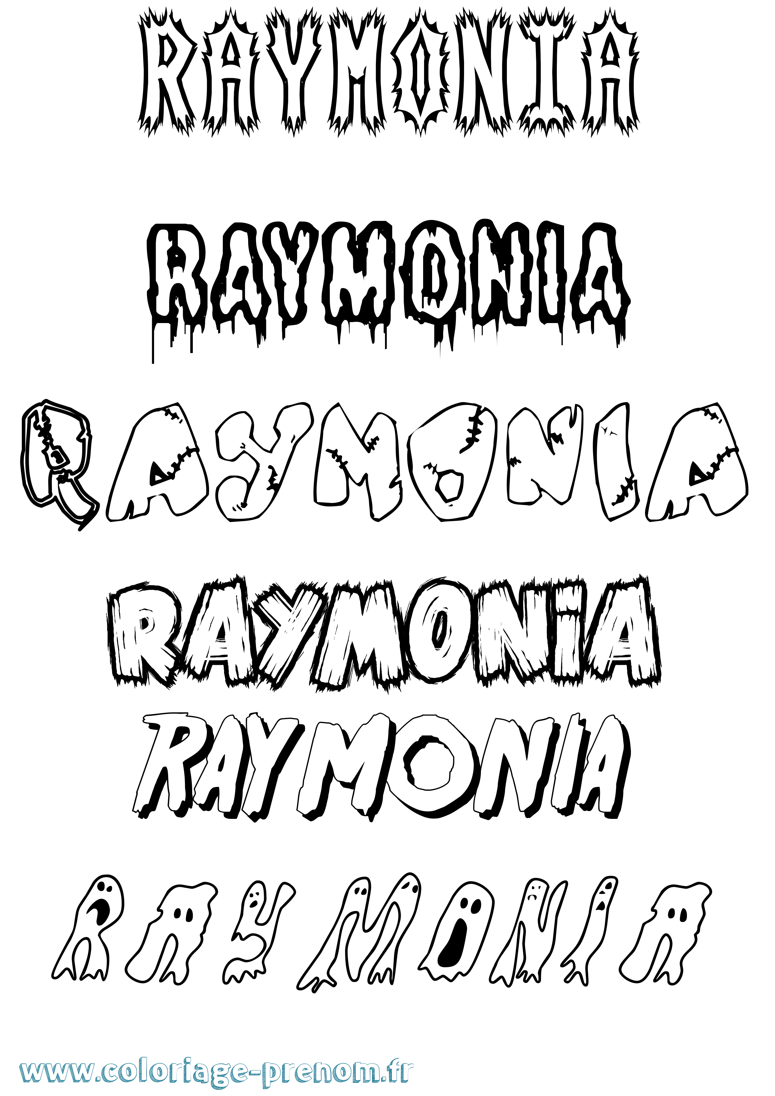 Coloriage Raymonia Frisson Coloriage prénom Raymonia Frisson