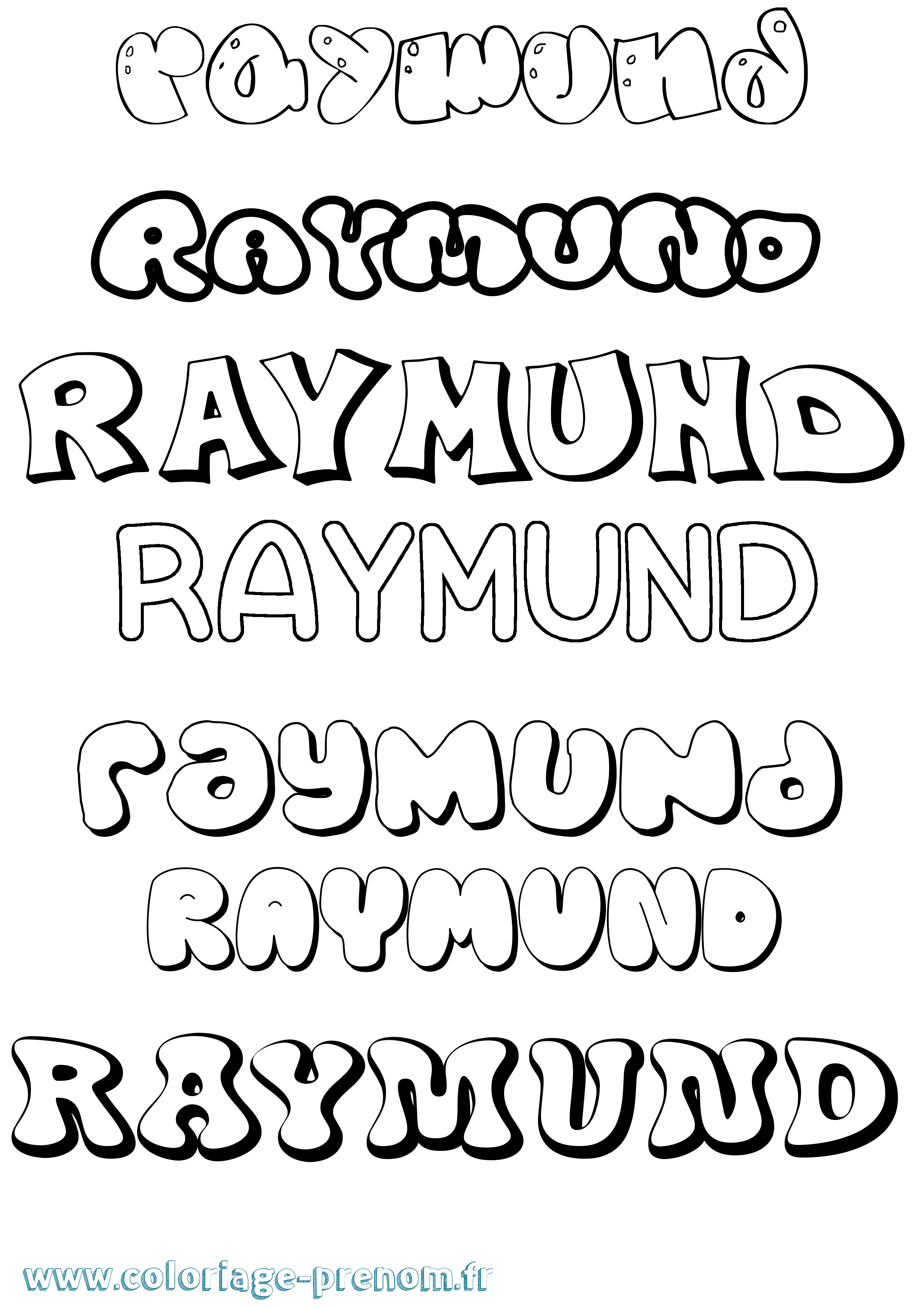 Coloriage Raymund Bubble Coloriage prénom Raymund Bubble
