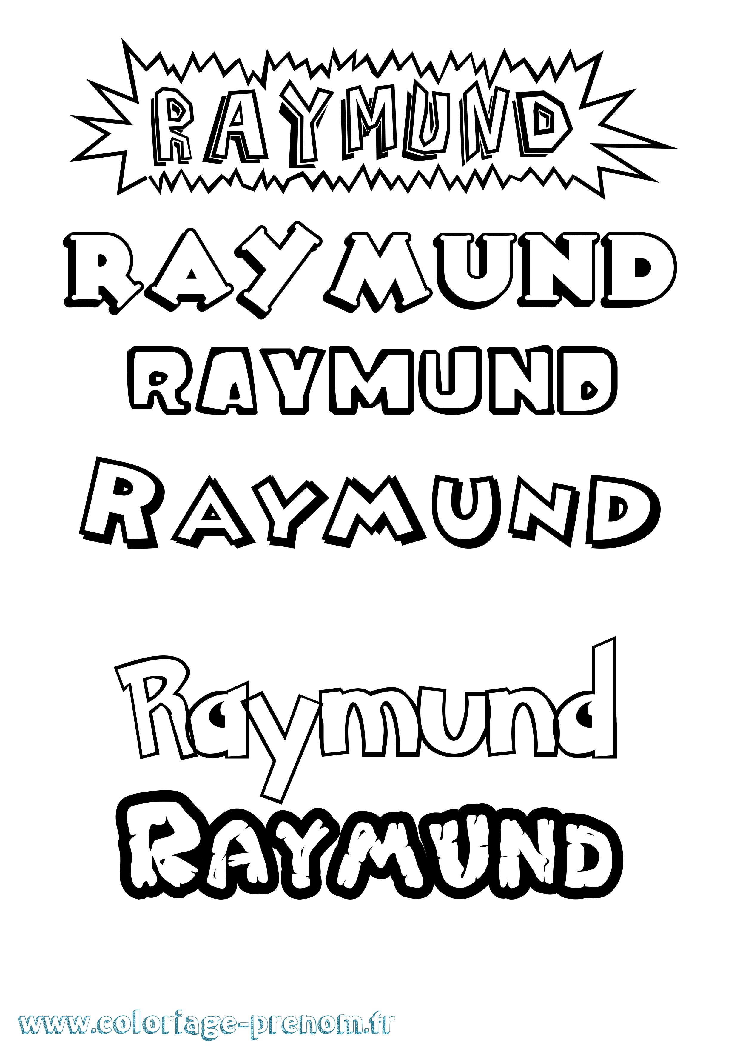 Coloriage Raymund Dessin Animé Coloriage prénom Raymund Dessin Animé