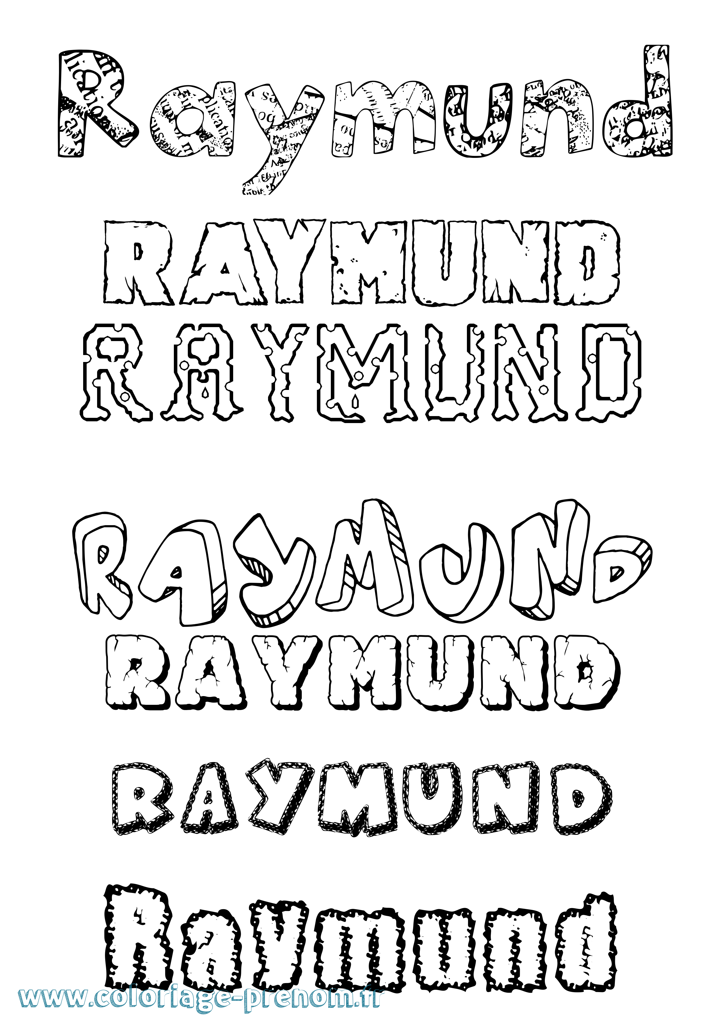 Coloriage Raymund Destructuré Coloriage prénom Raymund Destructuré