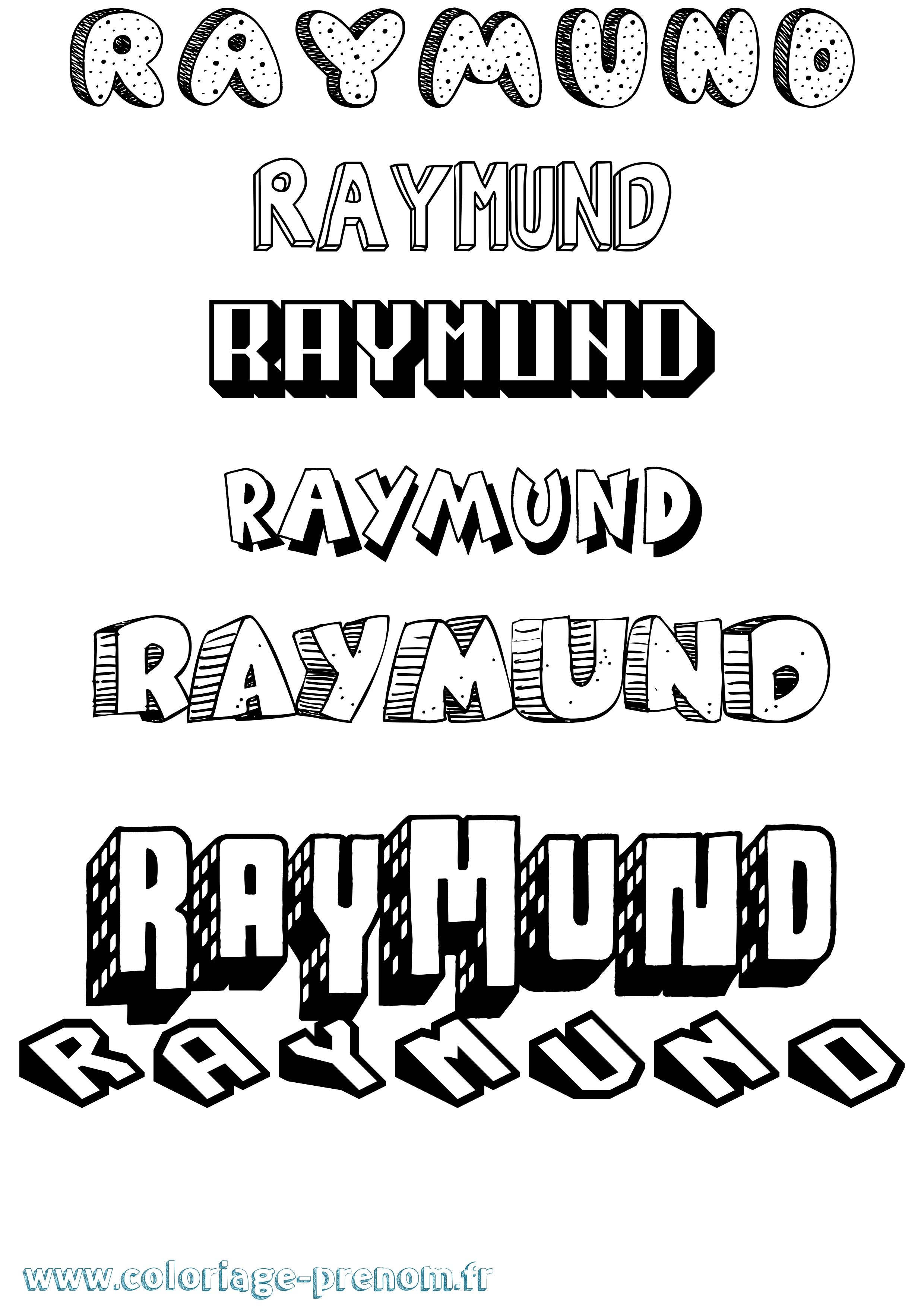 Coloriage Raymund Effet 3D Coloriage prénom Raymund Effet 3D
