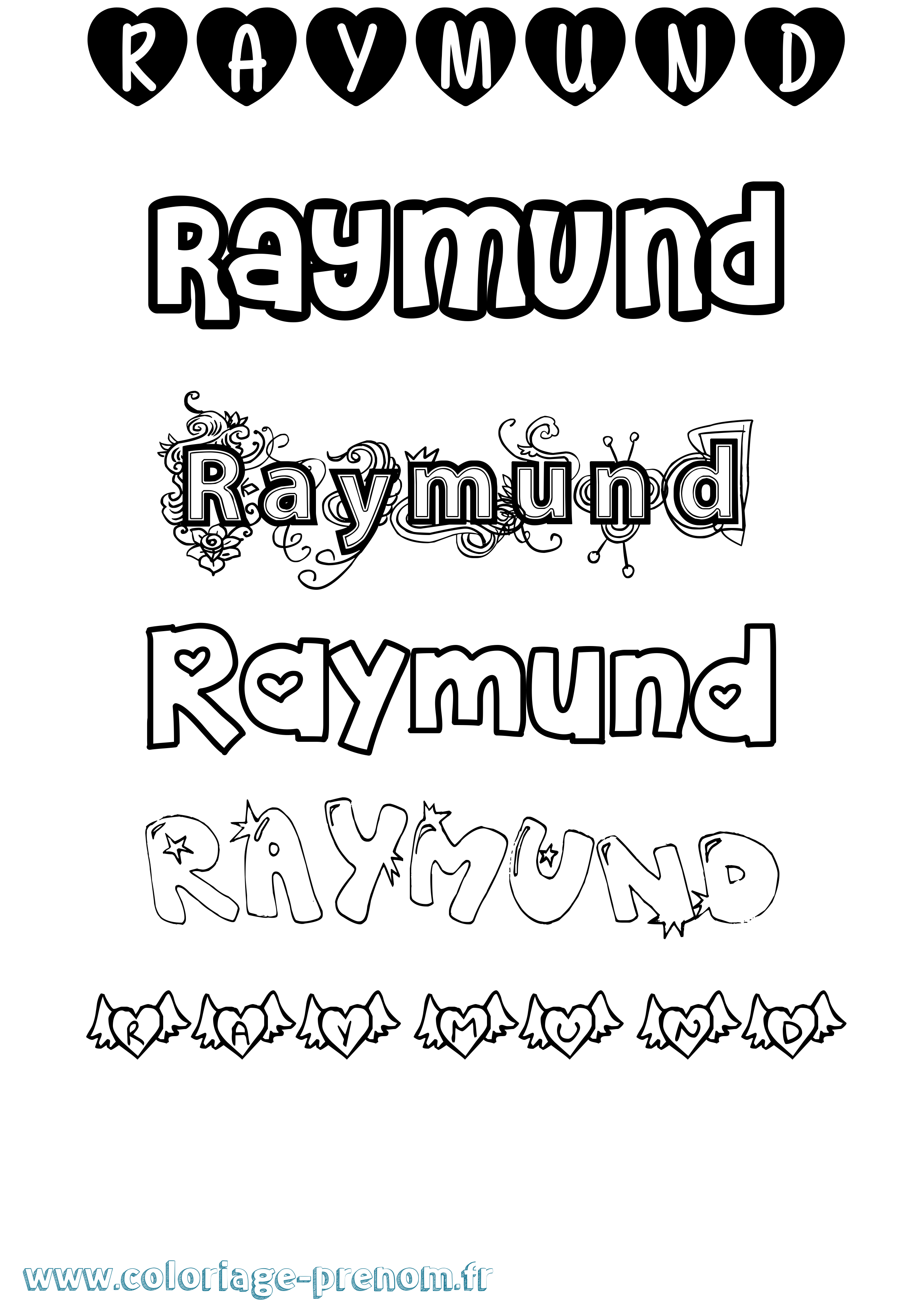 Coloriage Raymund Girly Coloriage prénom Raymund Girly