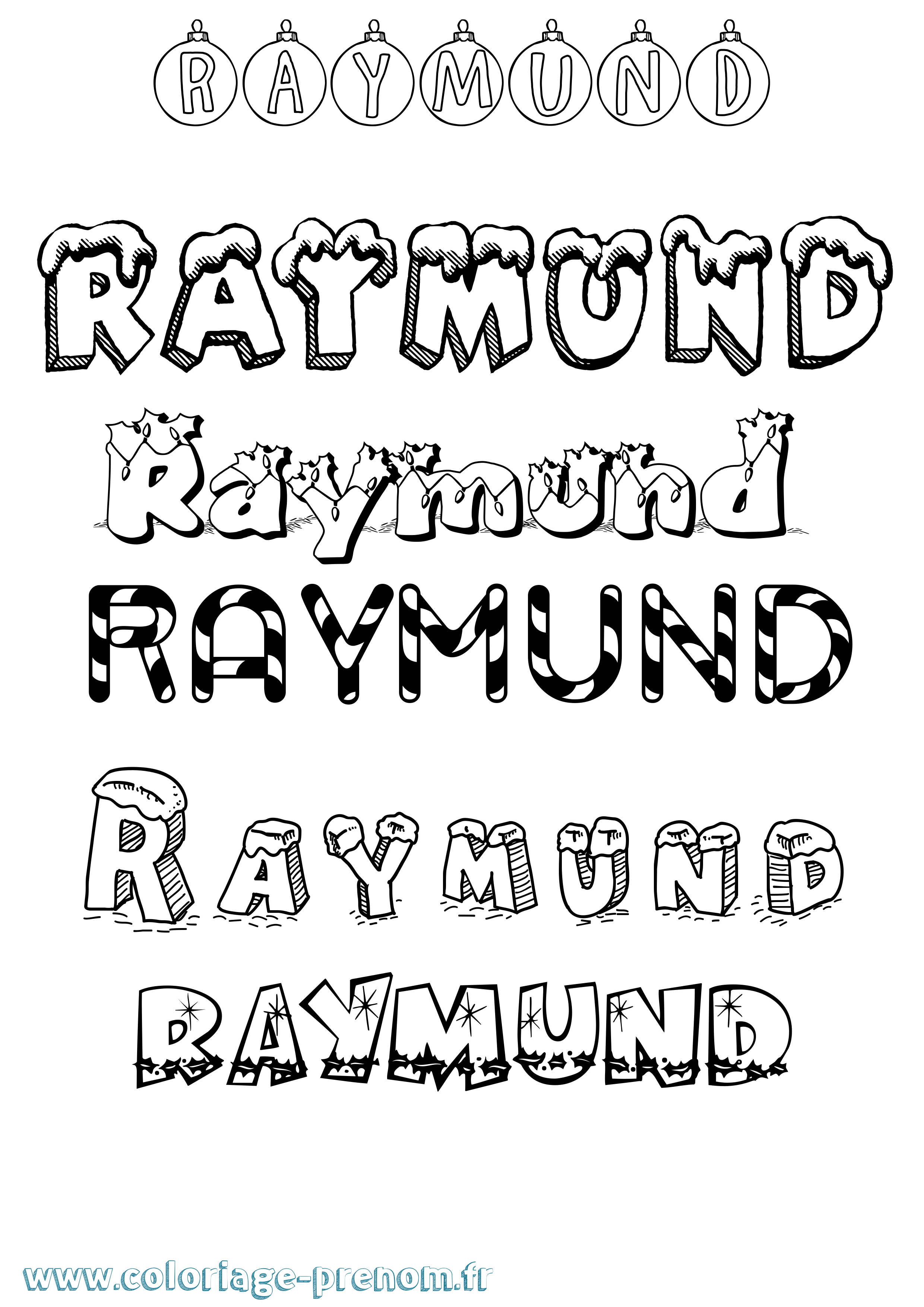 Coloriage Raymund Noël Coloriage prénom Raymund Noël
