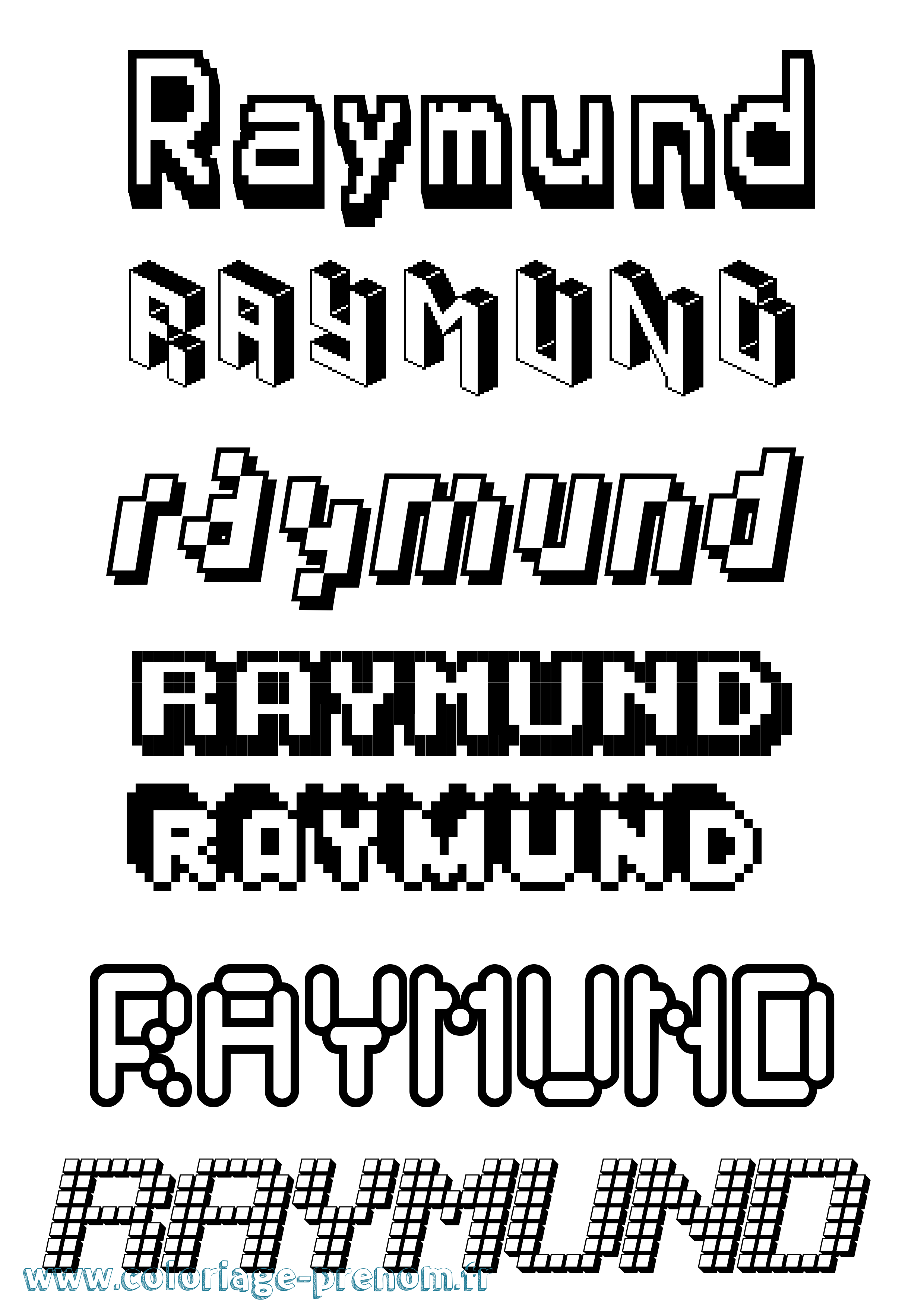 Coloriage Raymund Pixel Coloriage prénom Raymund Pixel
