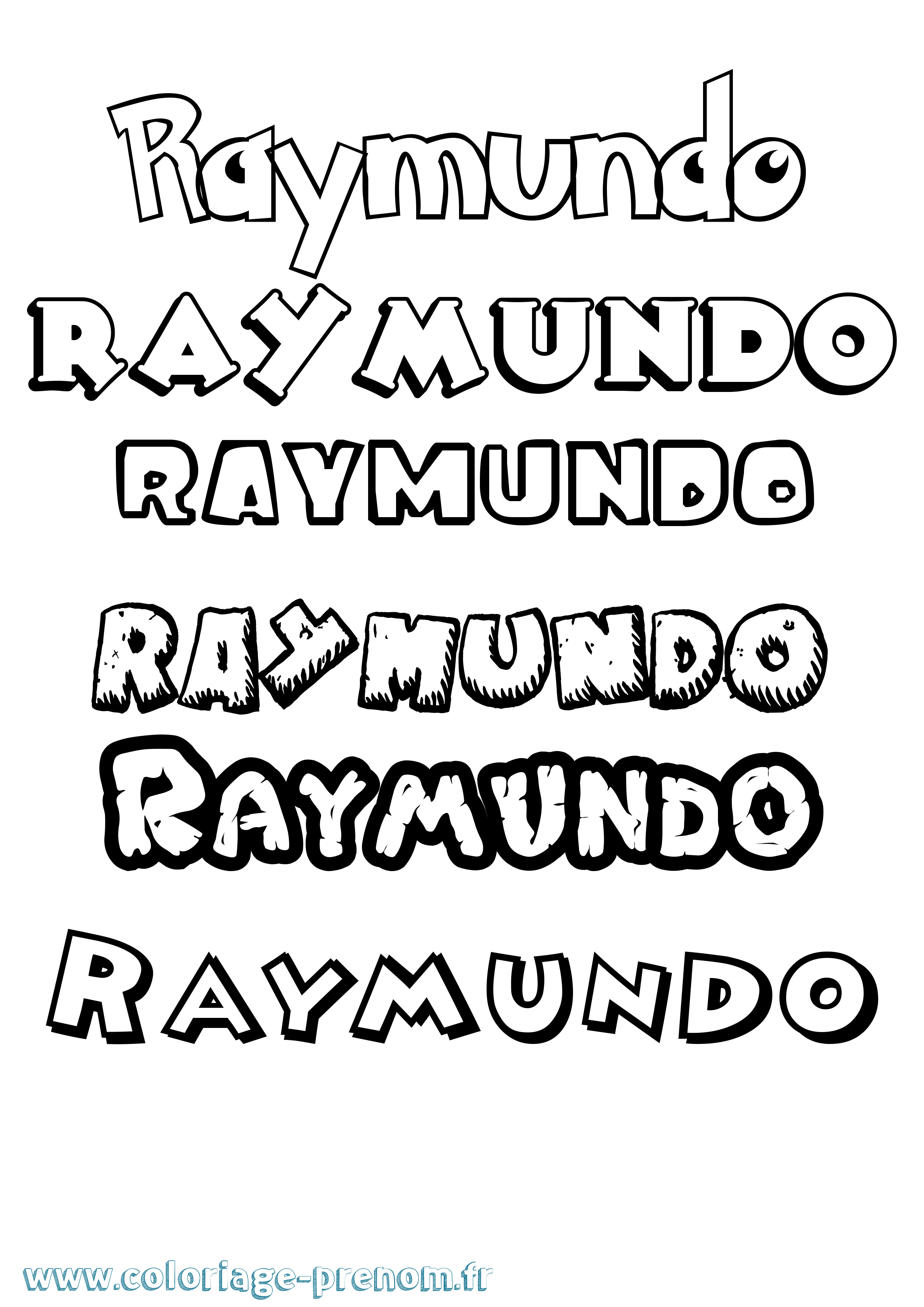 Coloriage Raymundo Dessin Animé Coloriage prénom Raymundo Dessin Animé