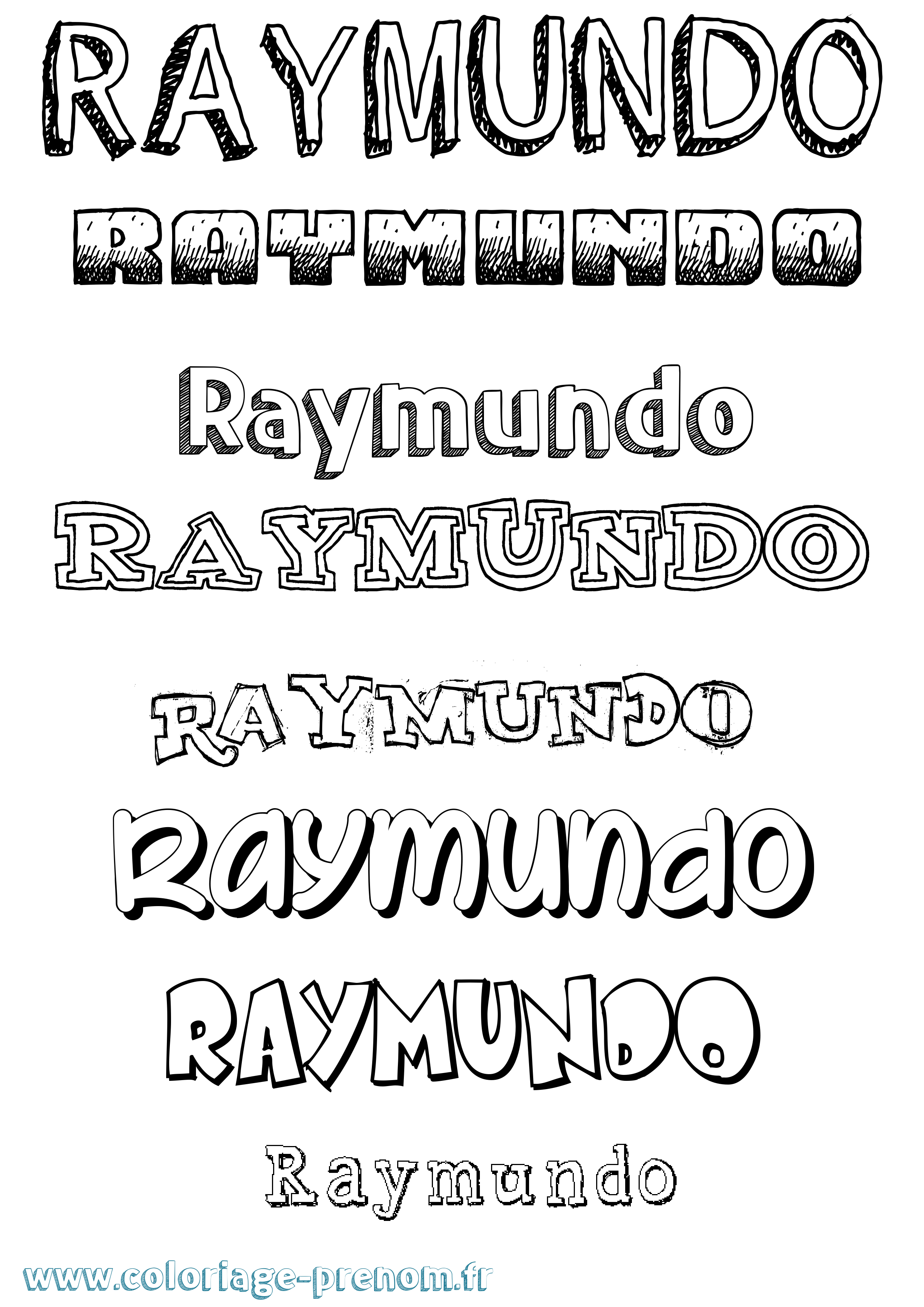 Coloriage Raymundo Dessiné Coloriage prénom Raymundo Dessiné