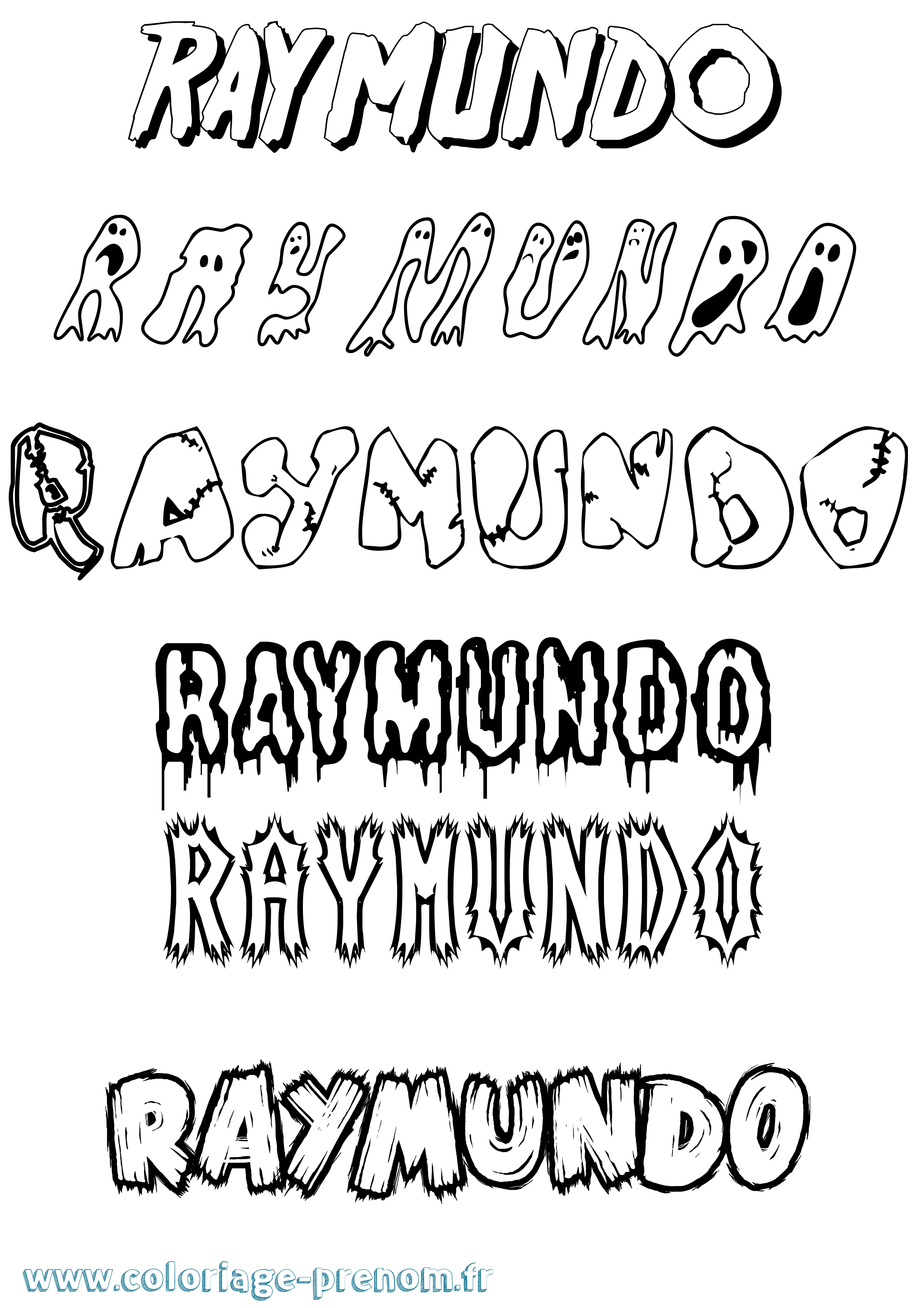 Coloriage Raymundo Frisson Coloriage prénom Raymundo Frisson