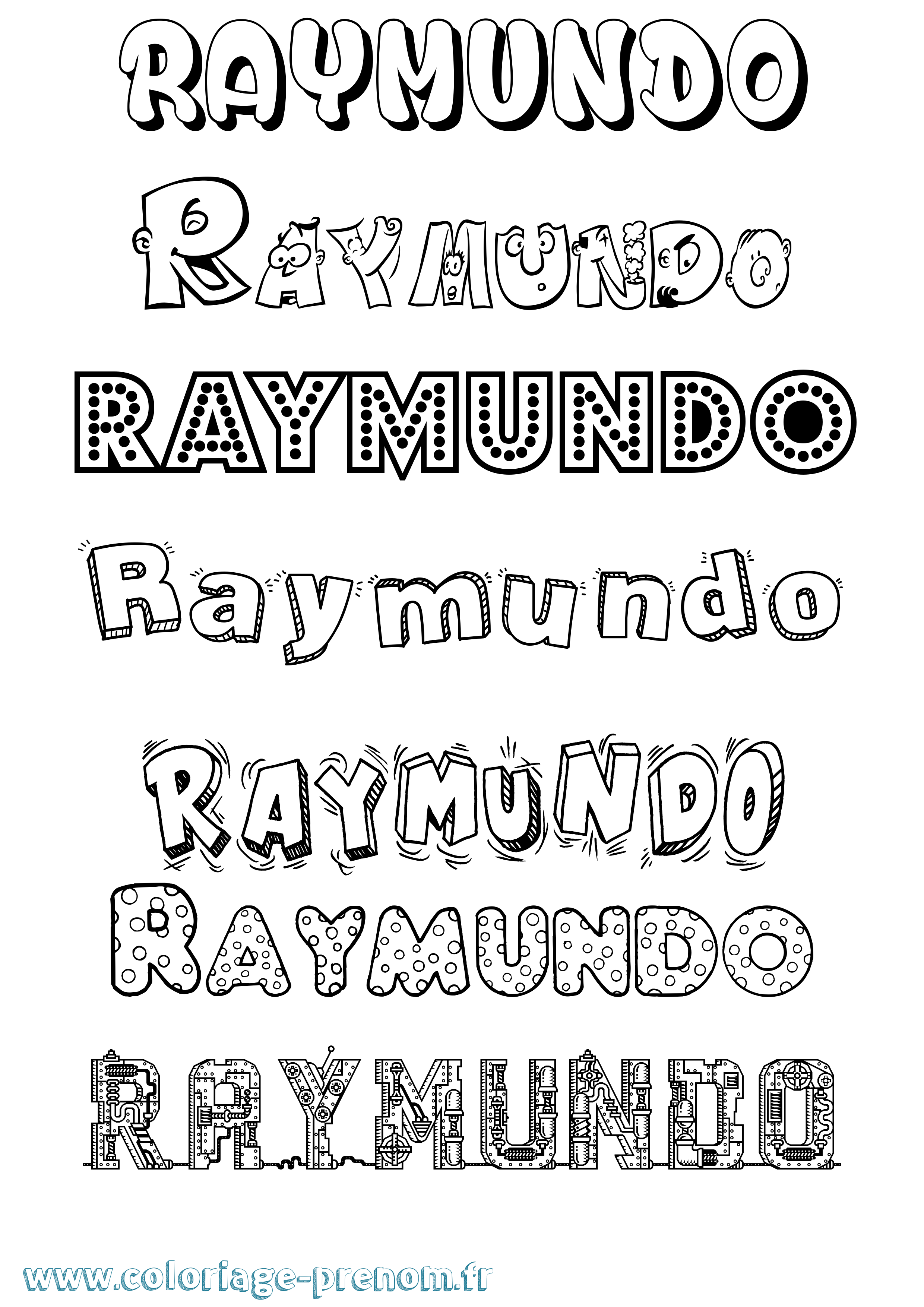 Coloriage Raymundo Fun Coloriage prénom Raymundo Fun
